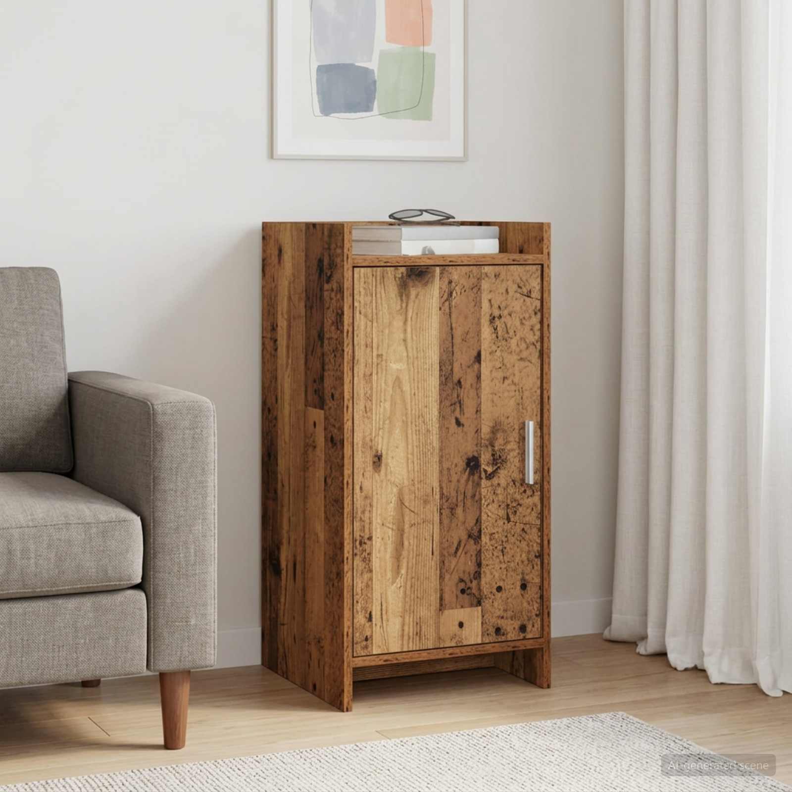 Dressoir Oud hout 40 x 36 x 80 cm Bewerkt hout