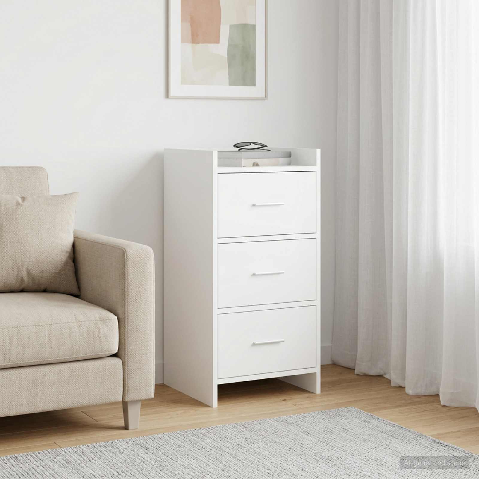 Dressoir Wit 40 x 36 x 80 cm Bewerkt hout