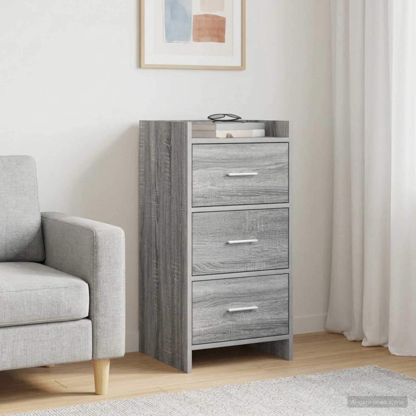 Dressoir Grijs Sonoma 40 x 36 x 80 cm Bewerkt hout