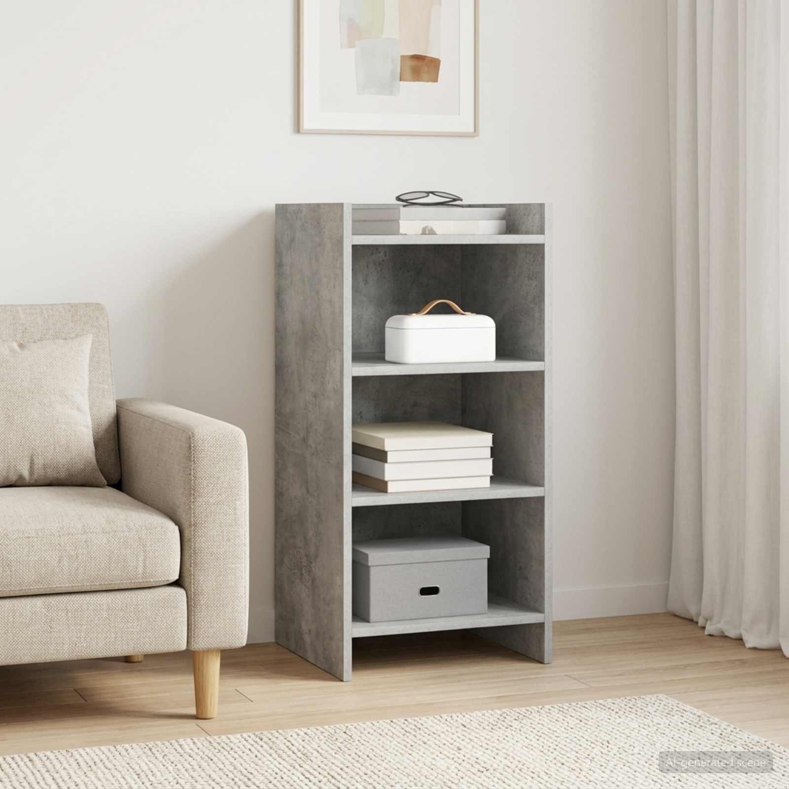 Dressoir Betongrijs 40 x 36 x 80 cm Bewerkt hout