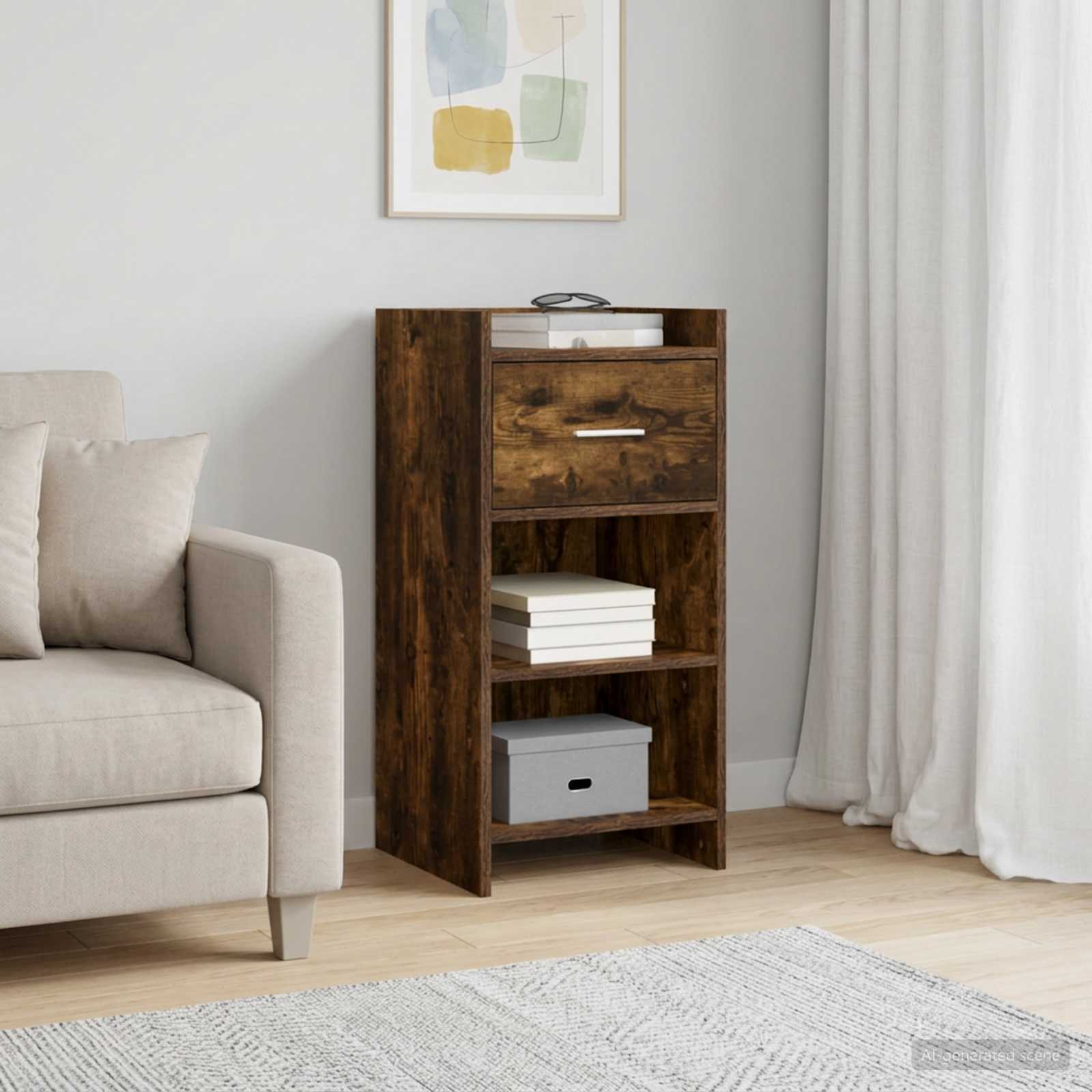 Dressoir Gerookt eiken 40 x 36 x 80 cm Bewerkt hout