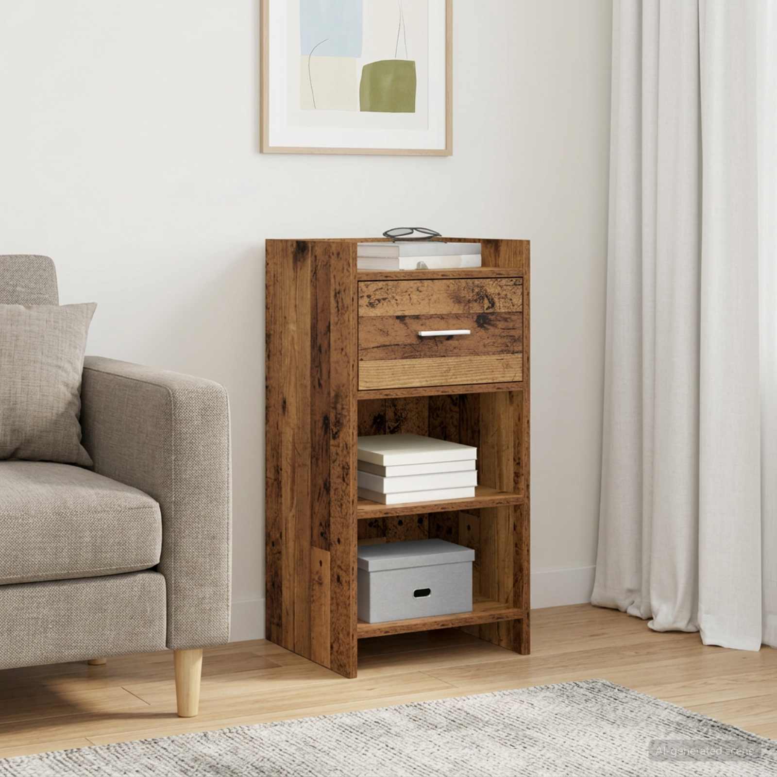 Dressoir Oud hout 40 x 36 x 80 cm Bewerkt hout