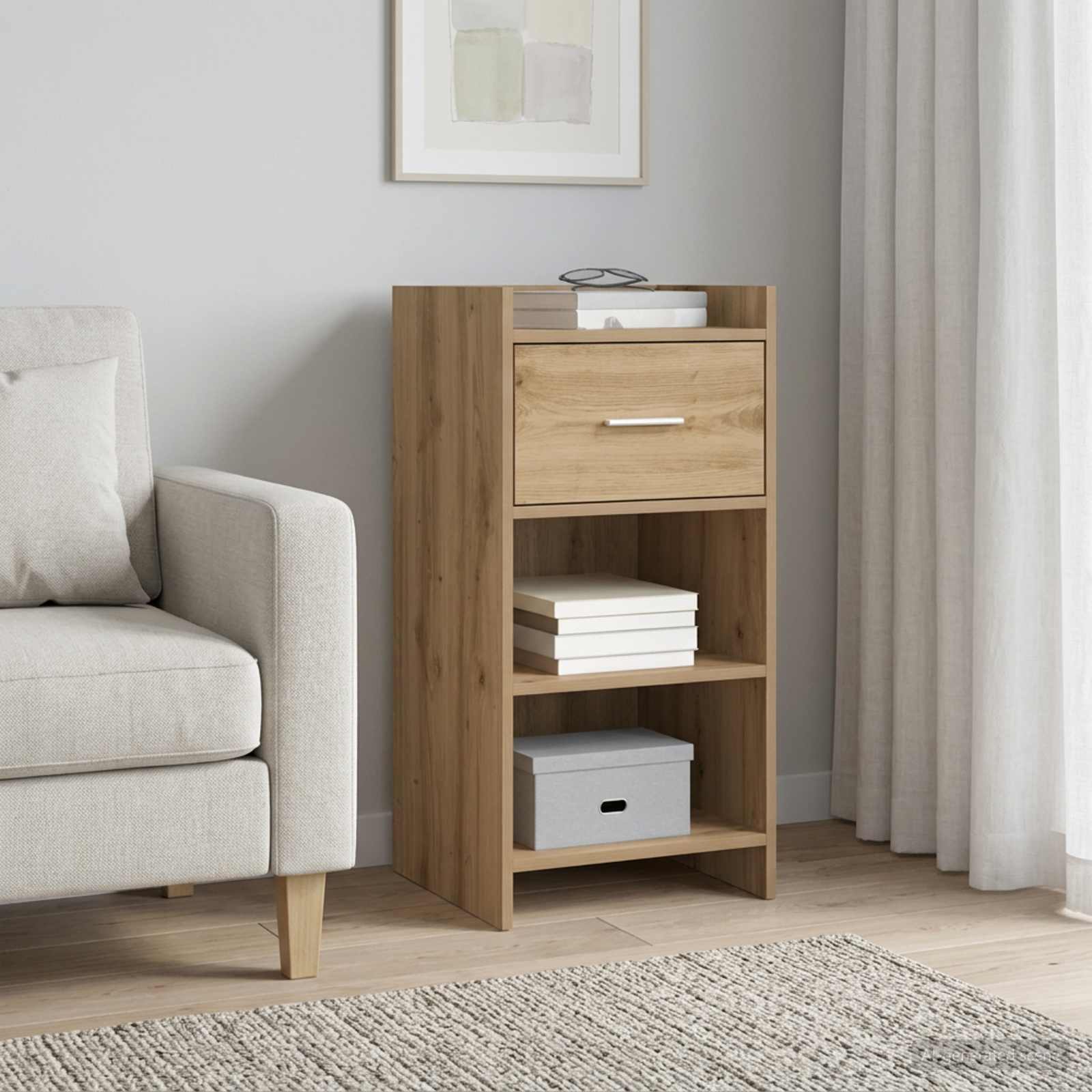 Dressoir Artisanaal eiken 40 x 36 x 80 cm Bewerkt hout