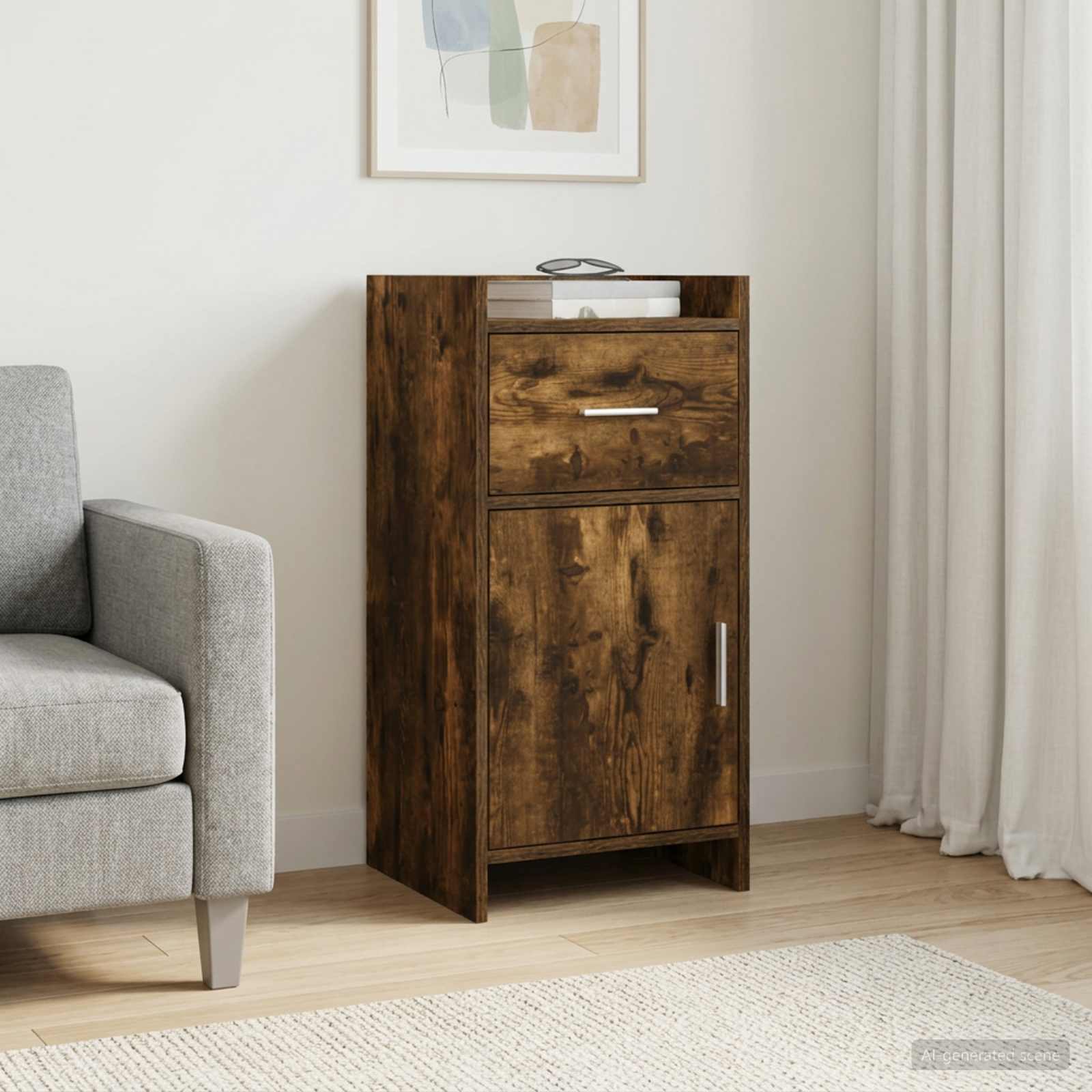 Dressoir Gerookt eiken 40 x 36 x 80 cm Bewerkt hout
