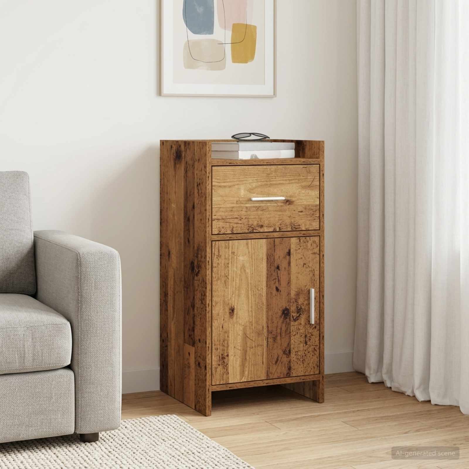 Dressoir Oud hout 40 x 36 x 80 cm Bewerkt hout