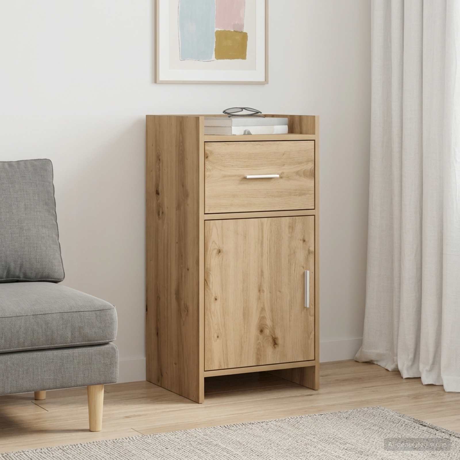 Dressoir Artisanaal eiken 40 x 36 x 80 cm Bewerkt hout