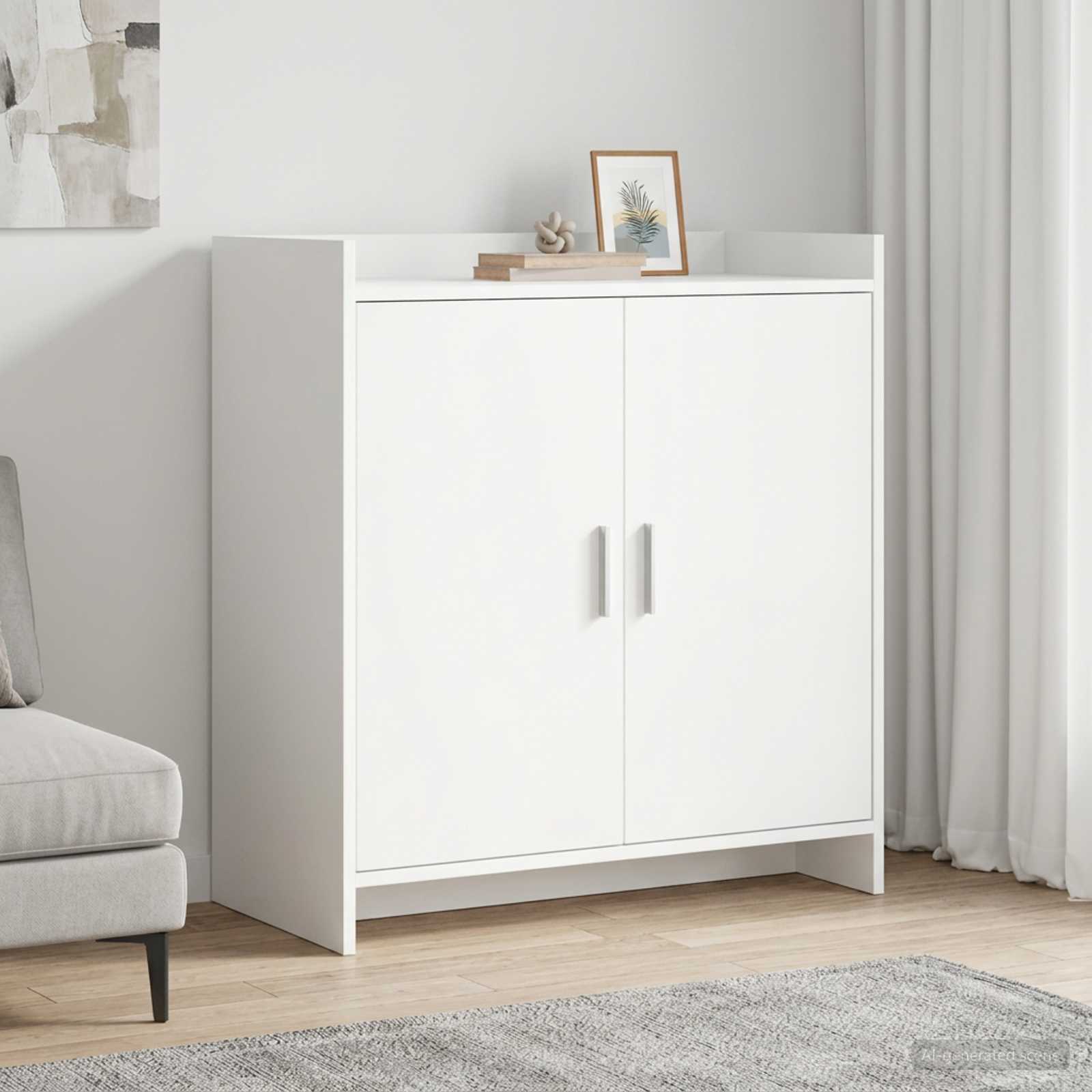 Dressoir Wit 72 x 36 x 80 cm Bewerkt hout