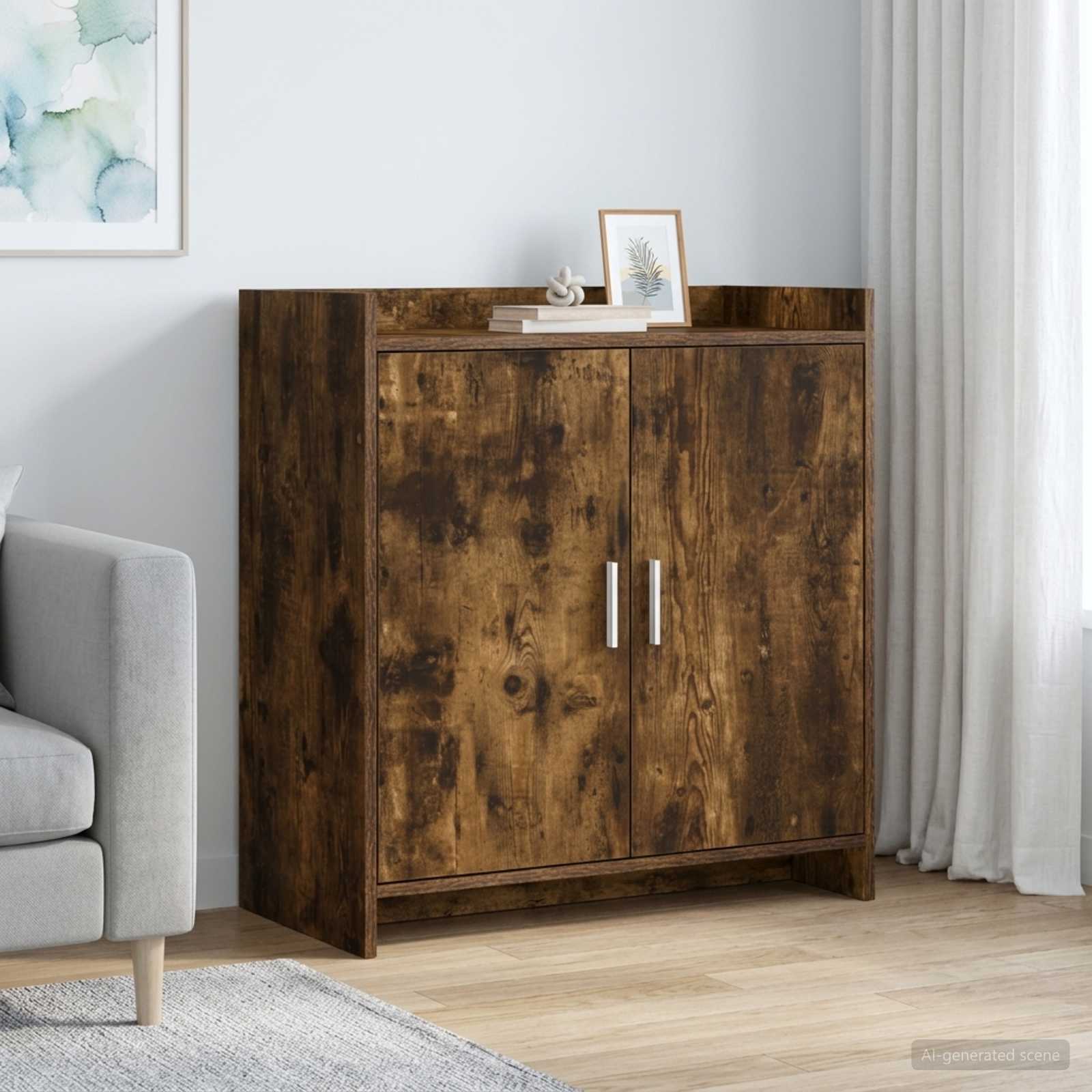Dressoir Gerookt eiken 72 x 36 x 80 cm Bewerkt hout