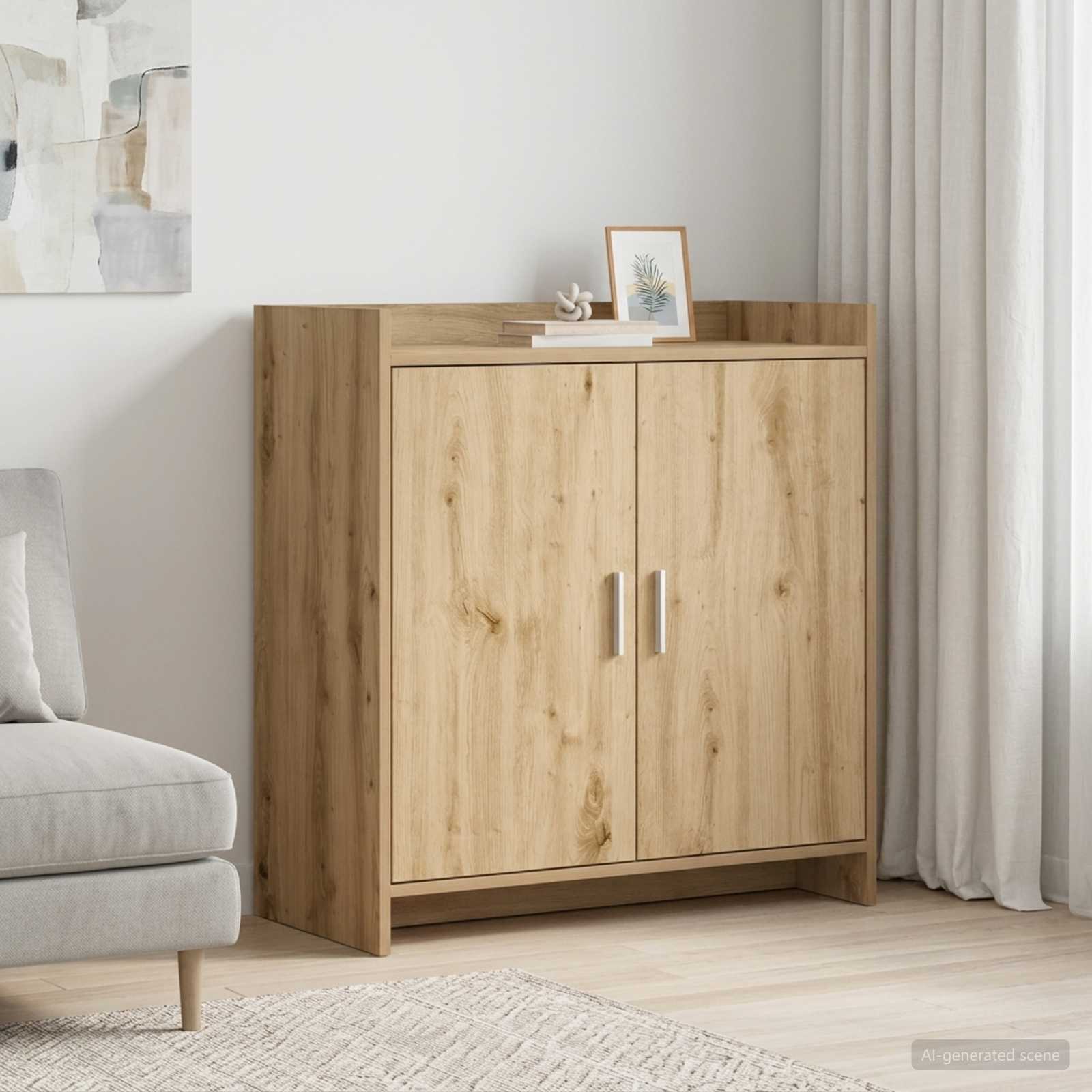 Dressoir Artisanaal eiken 72 x 36 x 80 cm Bewerkt hout
