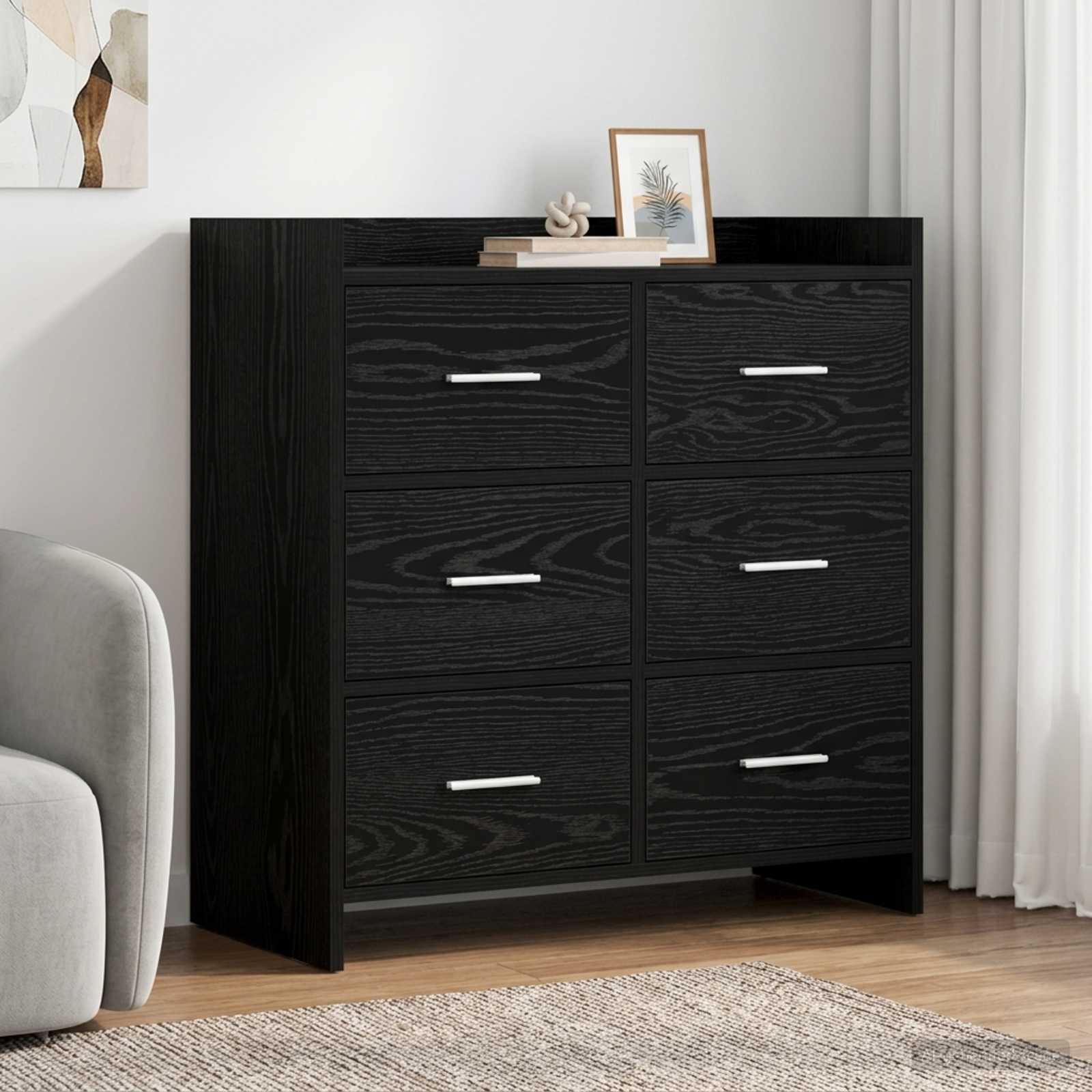 Dressoir Zwart eiken 75 x 33 x 80 cm Bewerkt hout