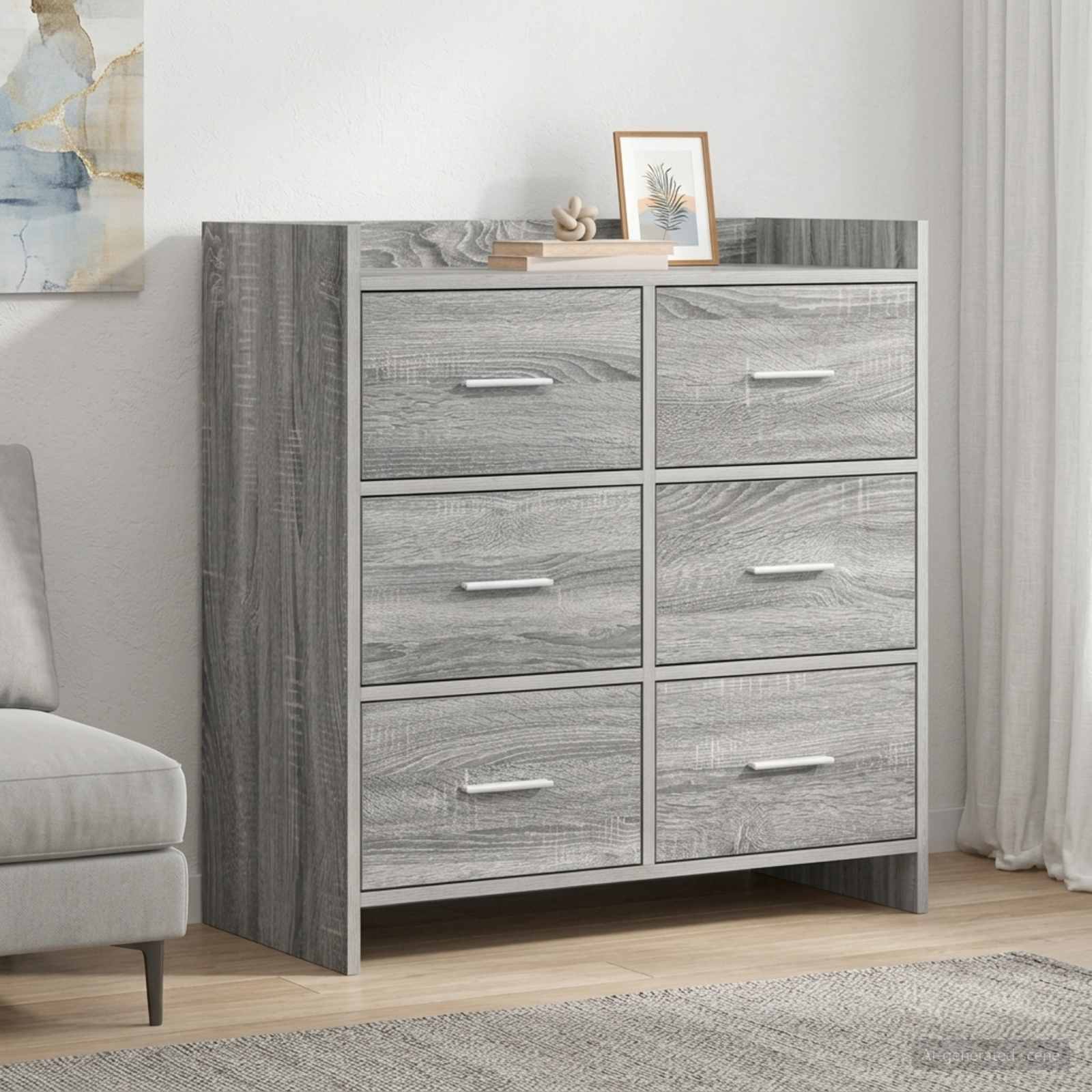 Dressoir Grijs Sonoma 75 x 33 x 80 cm Bewerkt hout