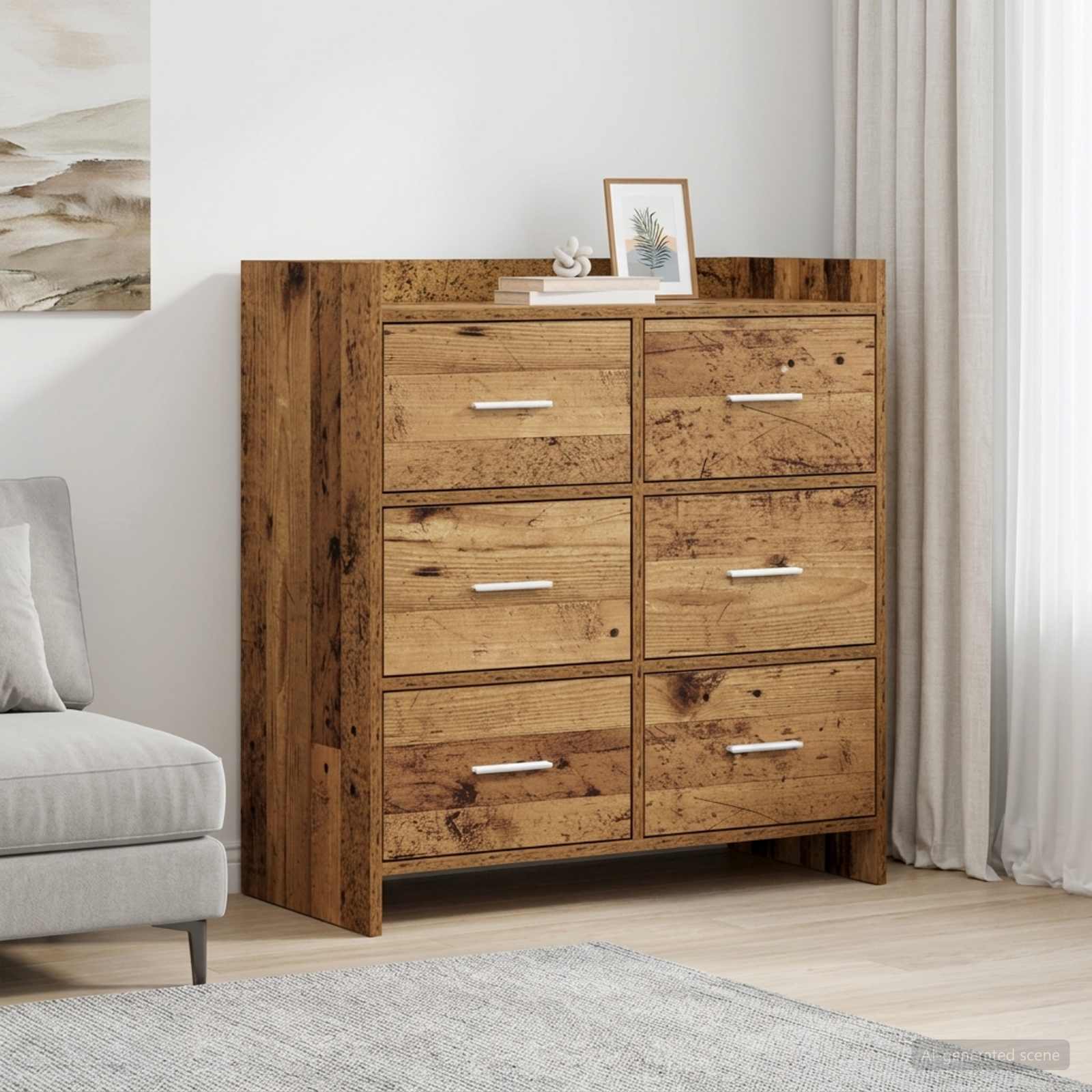 Dressoir Oud hout 75 x 33 x 80 cm Bewerkt hout