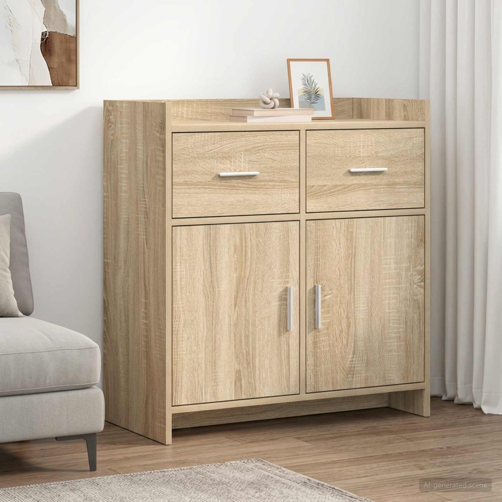 Dressoir Sonoma Eiken 75 x 36 x 80 cm Bewerkt hout