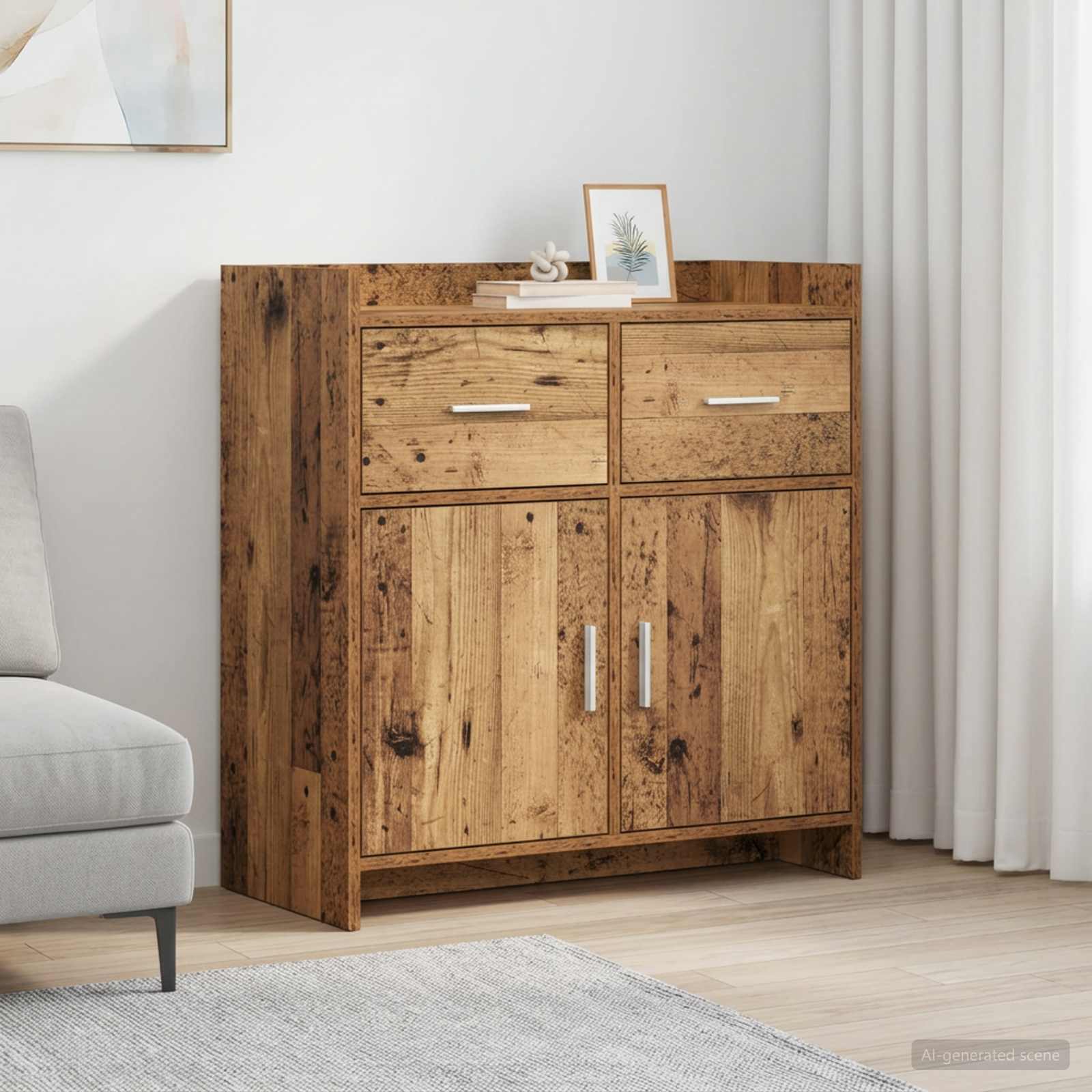 Dressoir Oud hout 75 x 36 x 80 cm Bewerkt hout