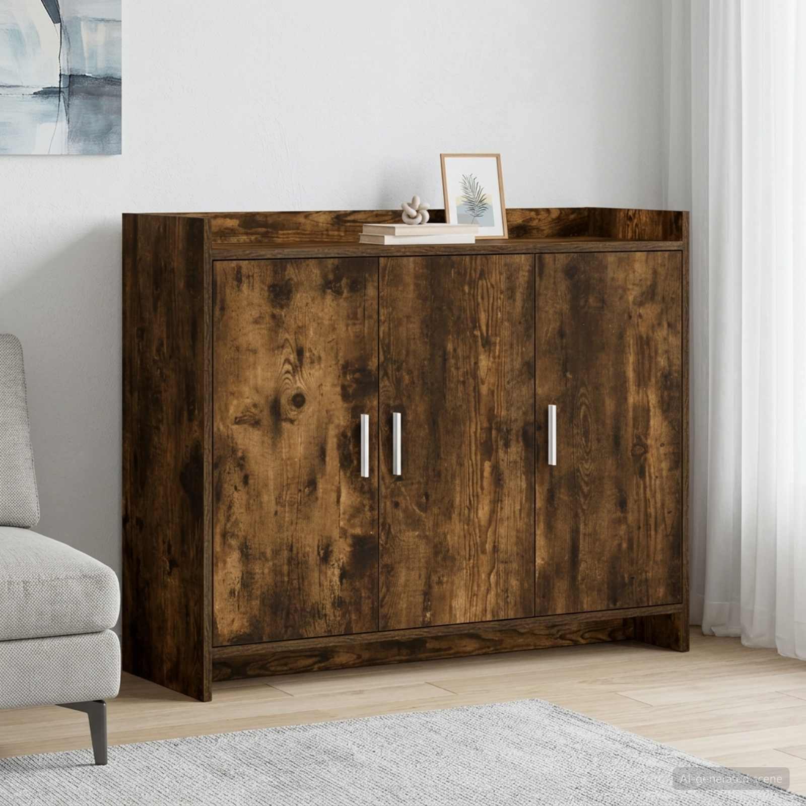 Dressoir Gerookt eiken 98,5 x 33 x 80 cm Bewerkt hout