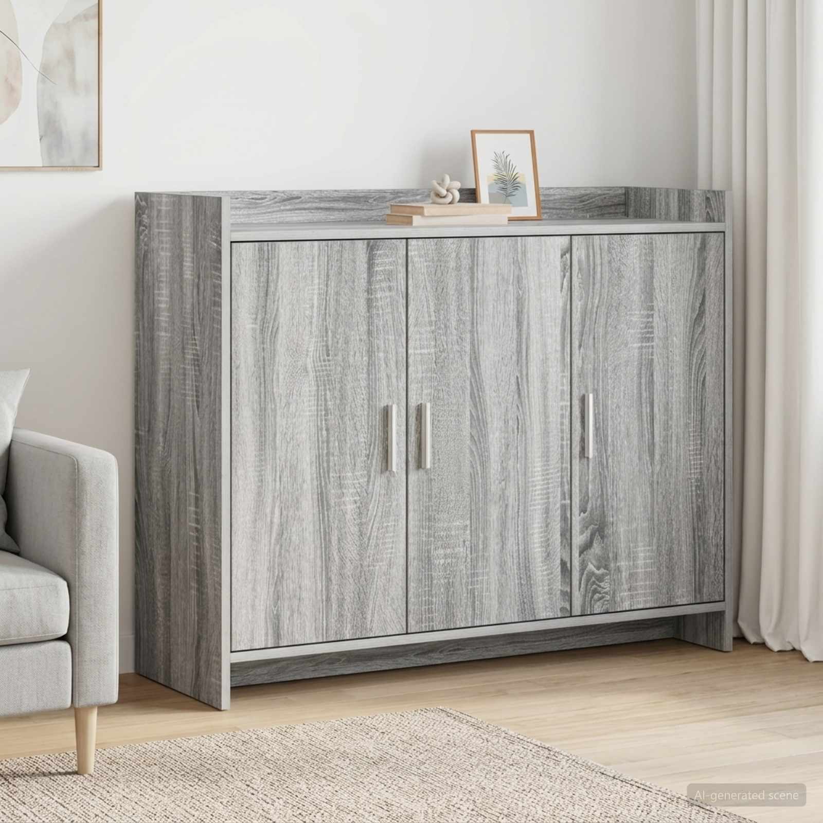 Dressoir Grijs Sonoma 98,5 x 33 x 80 cm Bewerkt hout
