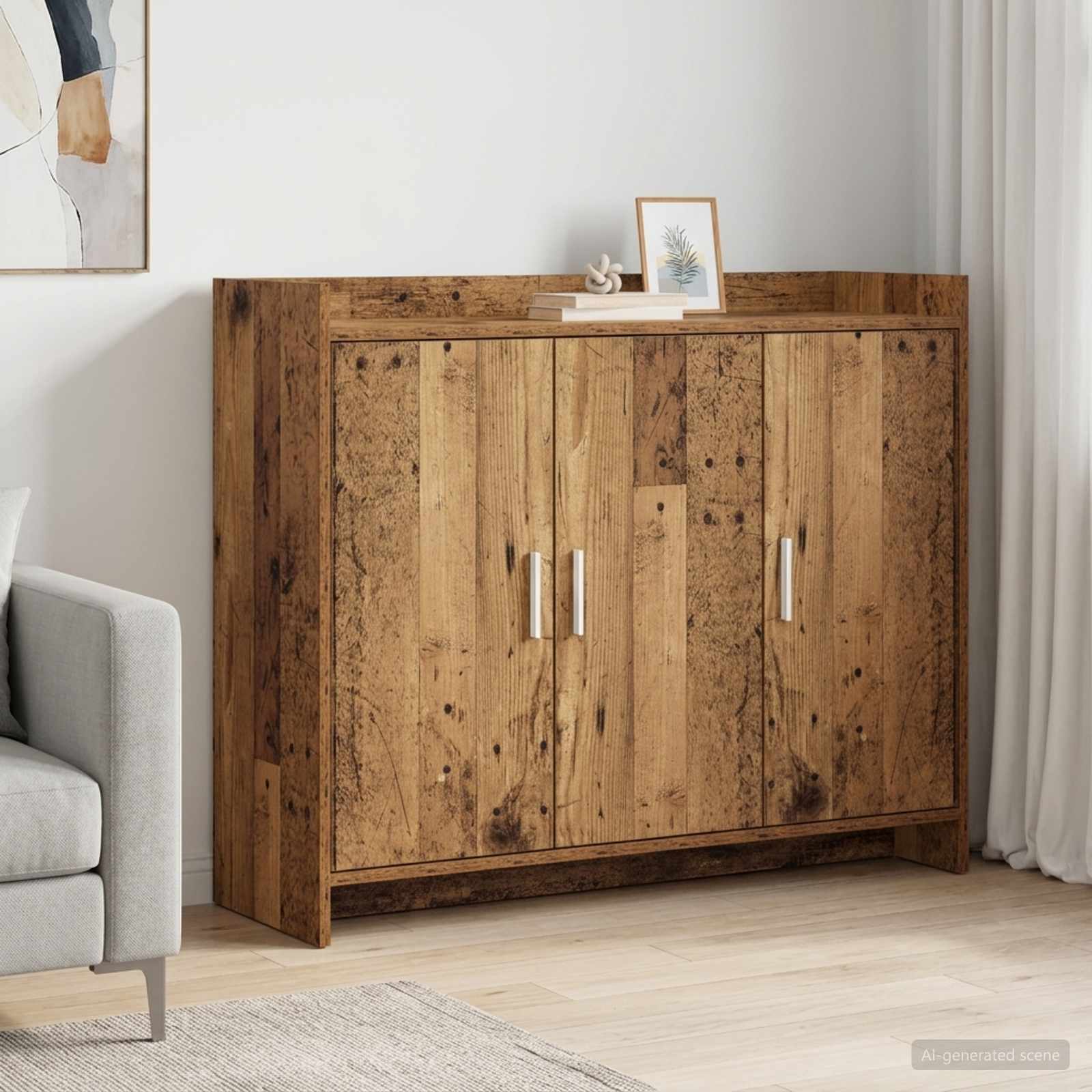 Dressoir Oud hout 98,5 x 33 x 80 cm Bewerkt hout