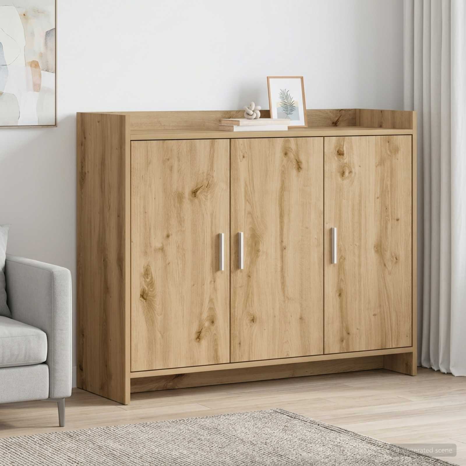 Dressoir Artisanaal eiken 98,5 x 33 x 80 cm Bewerkt hout