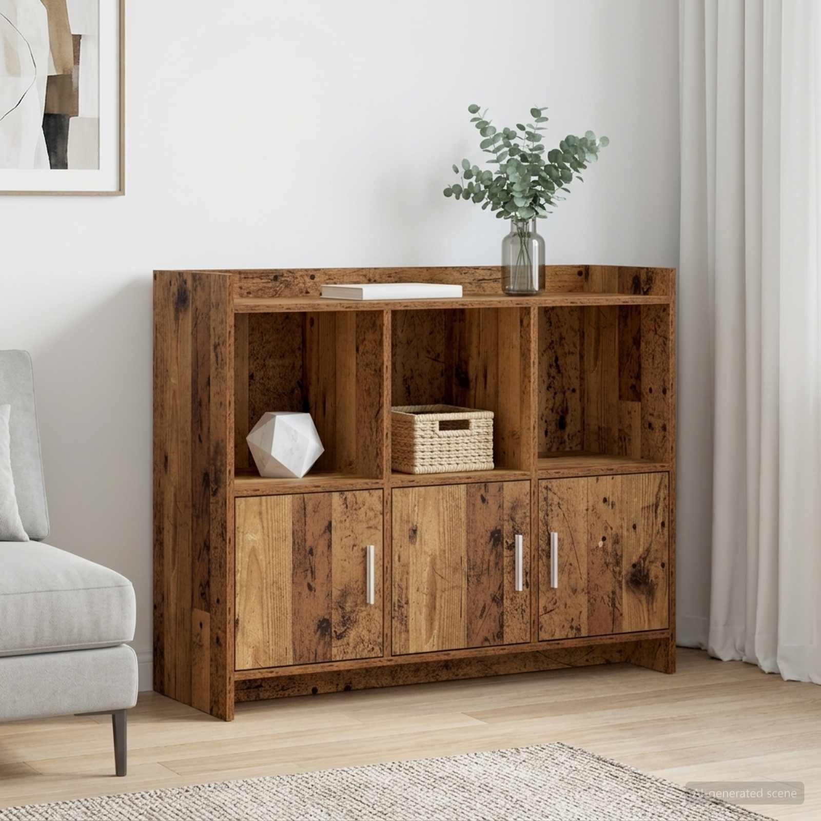 Dressoir Oud hout 98,5 x 33 x 80 cm Bewerkt hout