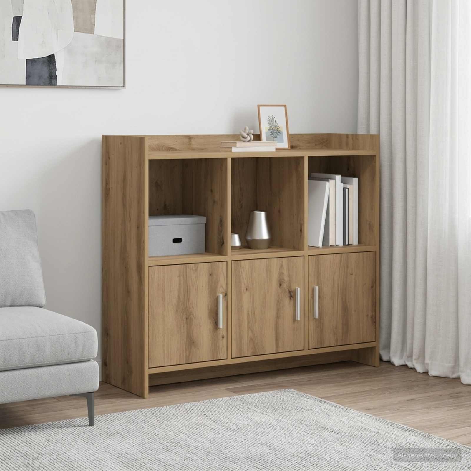 Dressoir Artisanaal eiken 98,5 x 33 x 80 cm Bewerkt hout