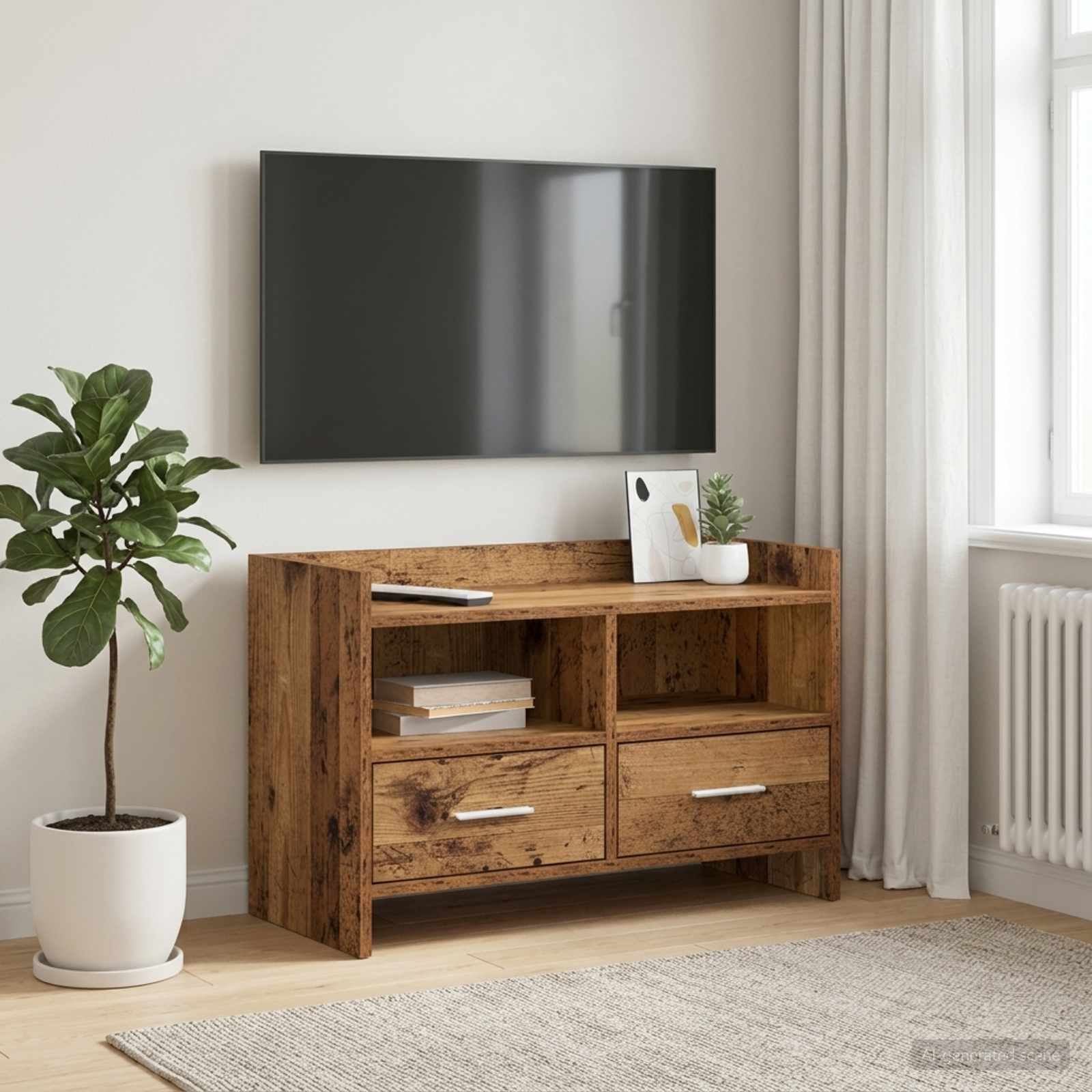TV-kast 71,5 x 33 x 47 cm Oud hout Bewerkt hout