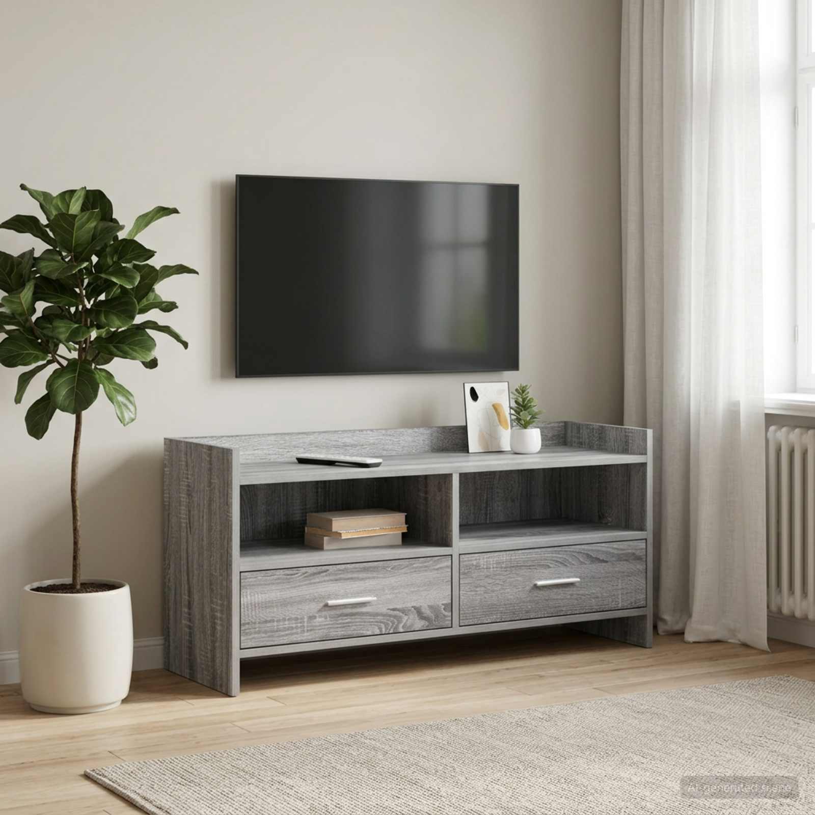 TV-kast 100 x 33 x 47 cm Grijs Sonoma Bewerkt hout
