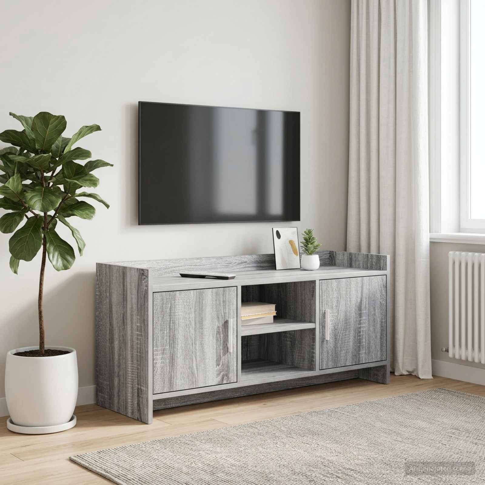 TV-kast 102 x 33 x 47 cm Grijs Sonoma Bewerkt hout