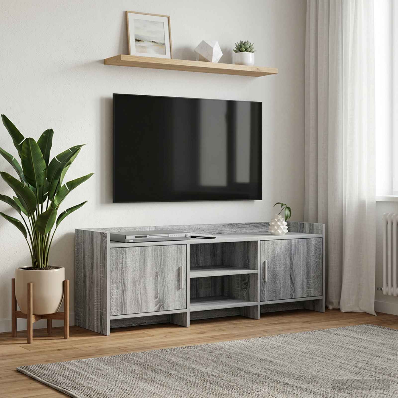 TV-kast 130 x 33 x 47 cm Grijs Sonoma Bewerkt hout