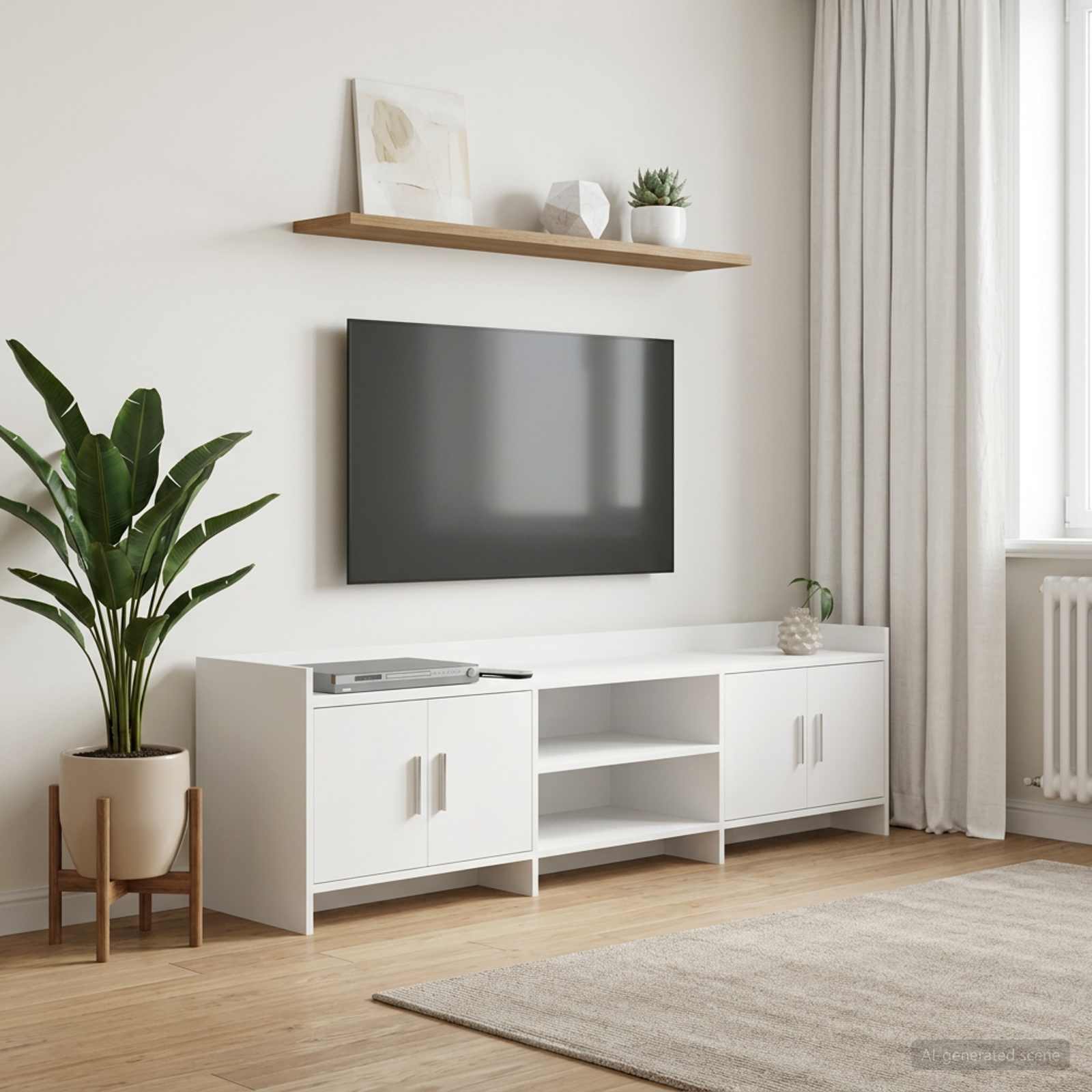 TV-kast 168 x 33 x 47 cm Wit Bewerkt hout