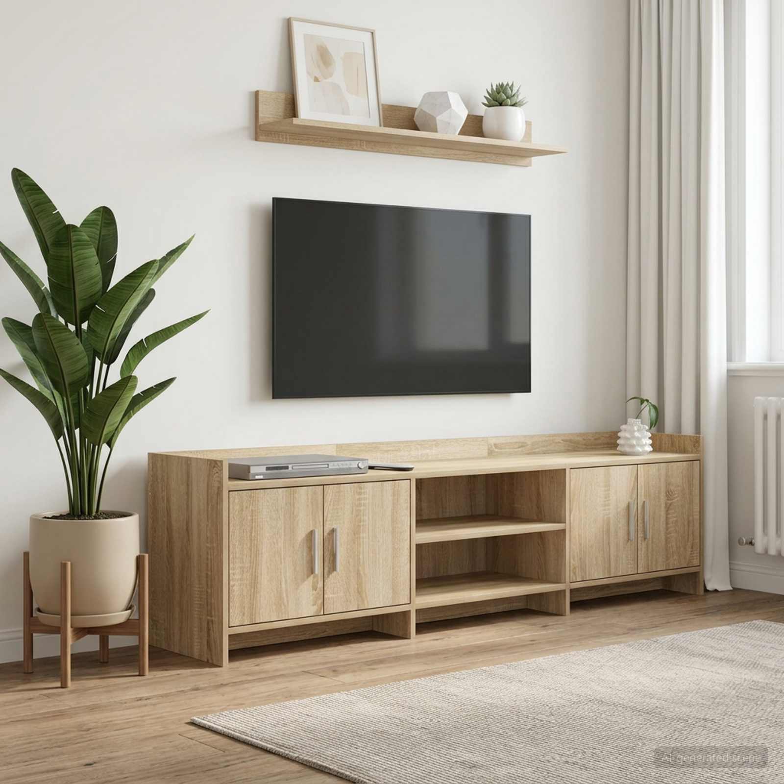 TV-kast 168 x 33 x 47 cm Sonoma Eiken Bewerkt hout
