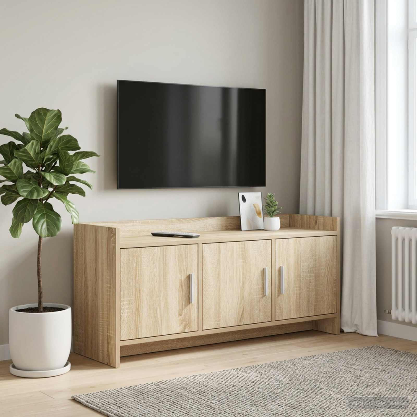 TV-kast 102 x 33 x 47 cm Sonoma Eiken Bewerkt hout