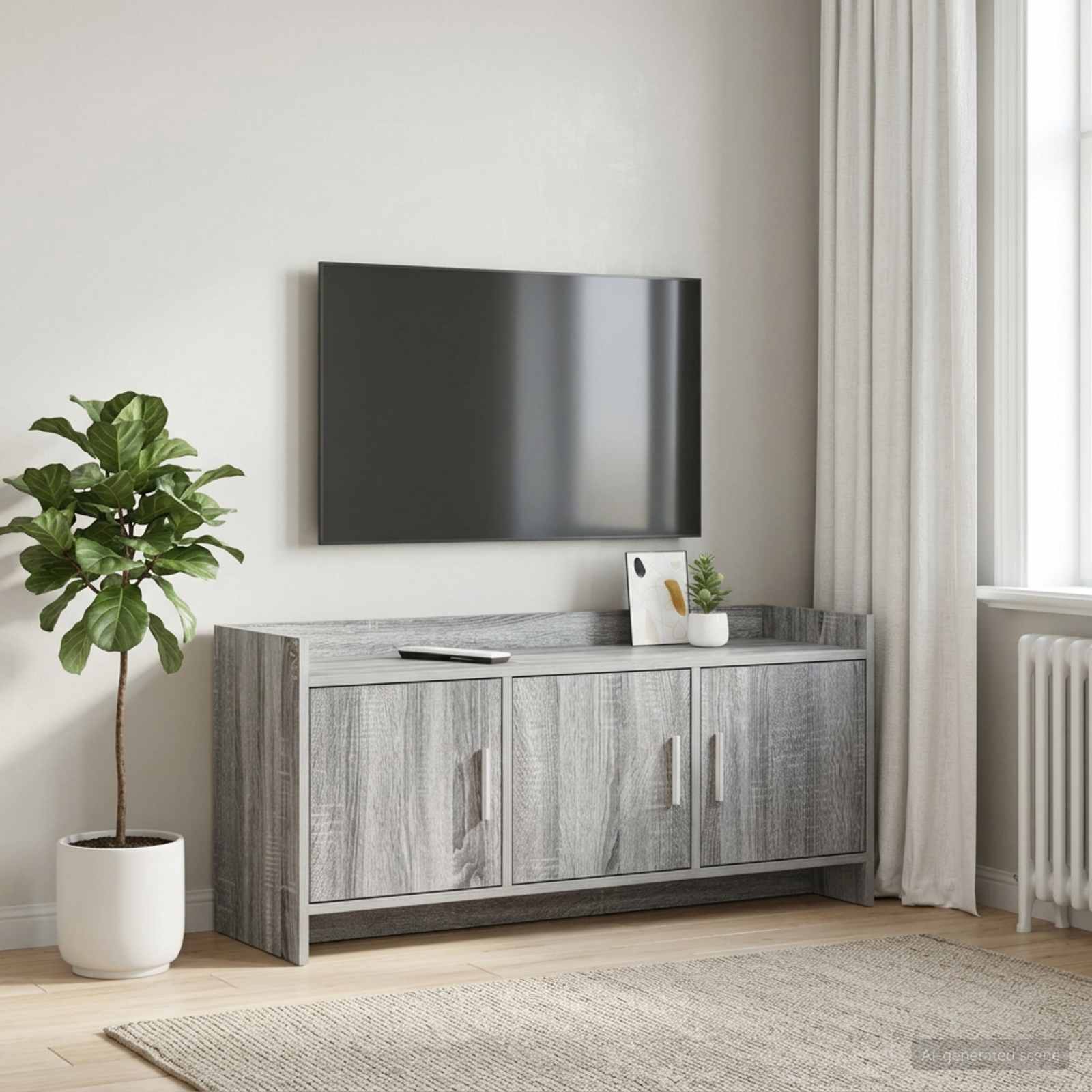 TV-kast 102 x 33 x 47 cm Grijs Sonoma Bewerkt hout – afbeelding 1