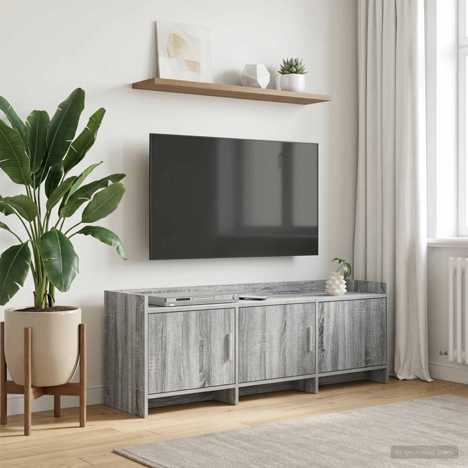 TV-kast 130 x 33 x 47 cm Grijs Sonoma Bewerkt hout