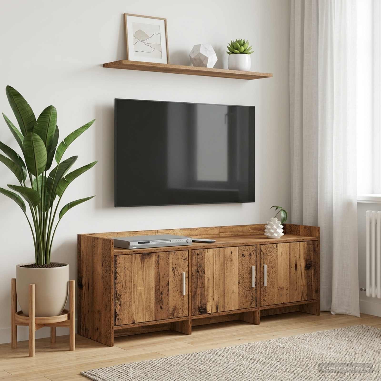 TV-kast 130 x 33 x 47 cm Oud hout Bewerkt hout