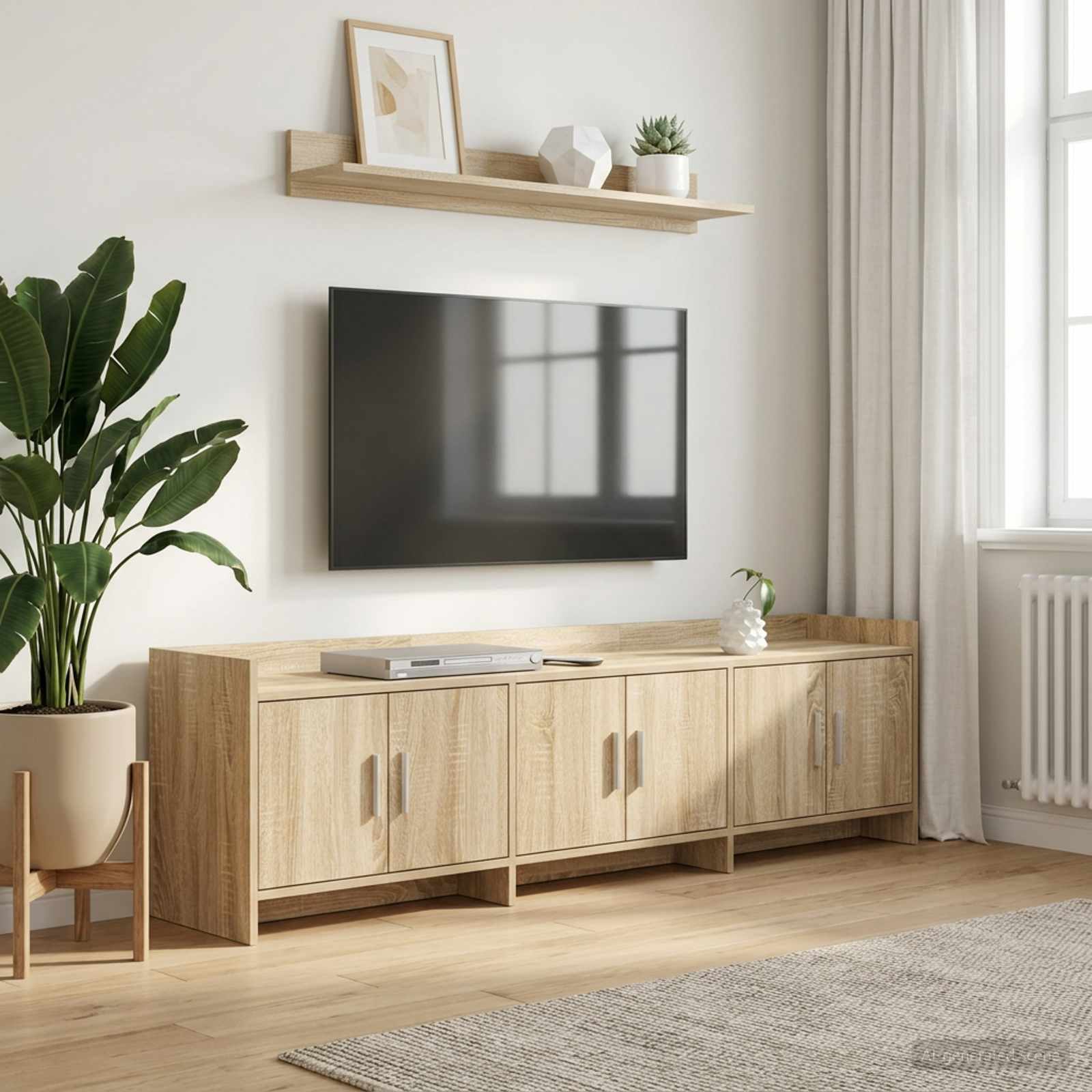 TV-kast 168 x 33 x 47 cm Sonoma Eiken Bewerkt hout