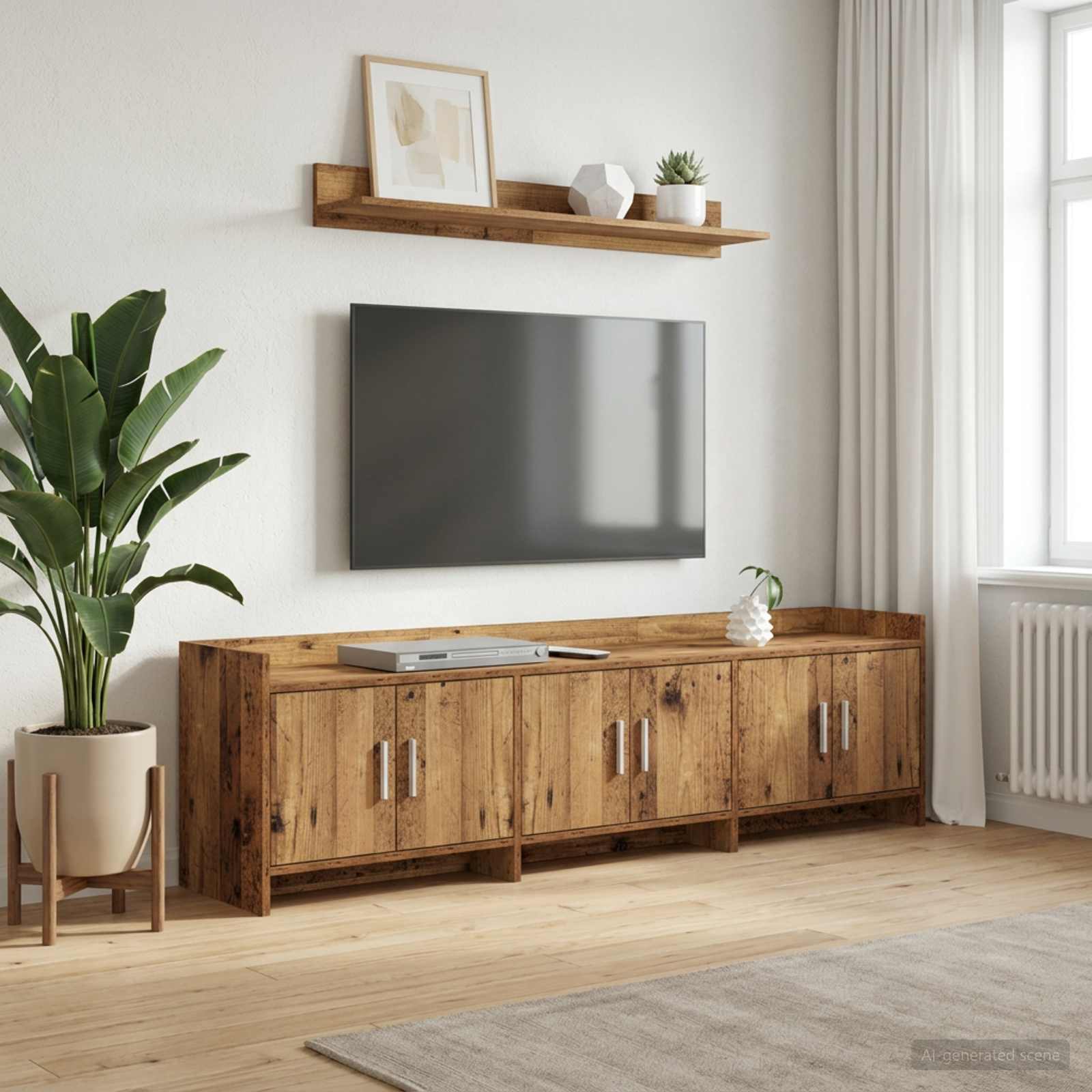 TV-kast 168 x 33 x 47 cm Oud hout Bewerkt hout