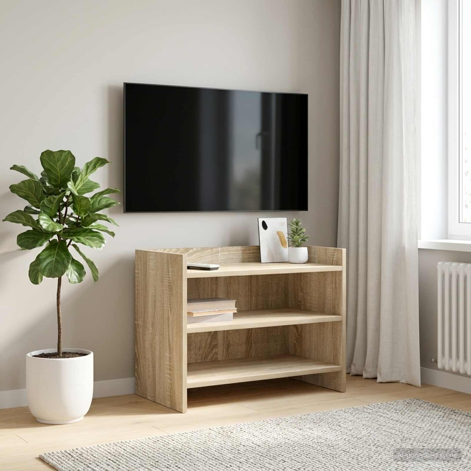 TV-kast 60 x 33 x 47 cm Sonoma Eiken Bewerkt hout