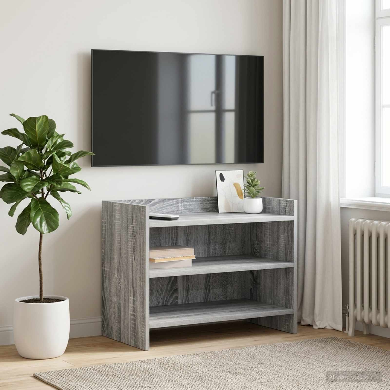 TV-kast 60 x 33 x 47 cm Grijs Sonoma Bewerkt hout