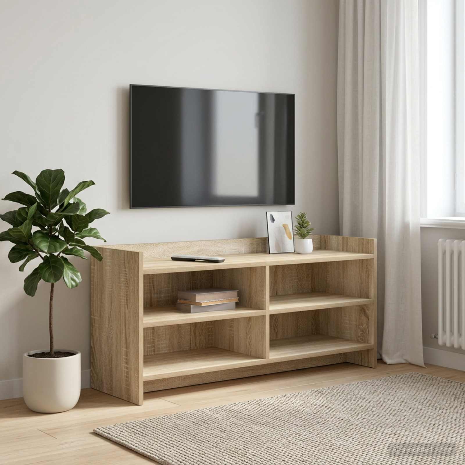 TV-kast 100 x 33 x 47 cm Sonoma Eiken Bewerkt hout