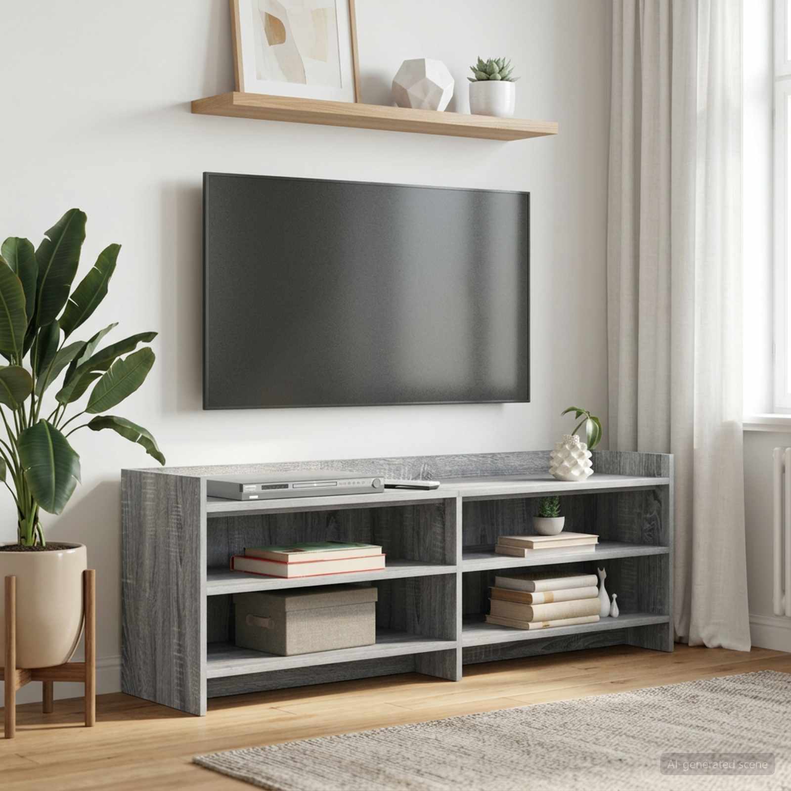 TV-kast 135 x 33 x 47 cm Grijs Sonoma Bewerkt hout