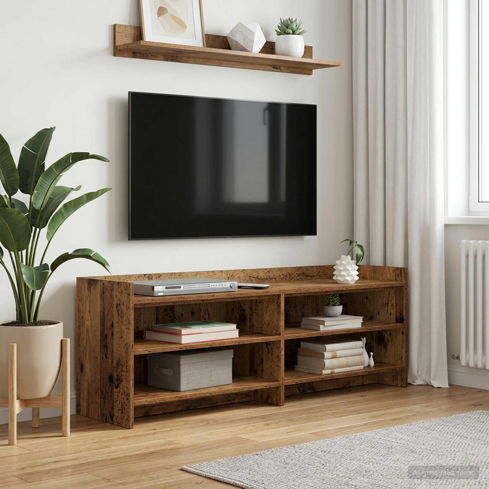 TV-kast 135 x 33 x 47 cm Oud hout Bewerkt hout