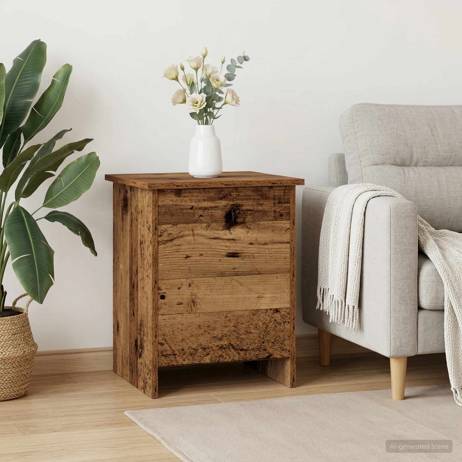 Opbergkist met opslag Oud hout 40 x 40 x 50 cm Bewerkt hout