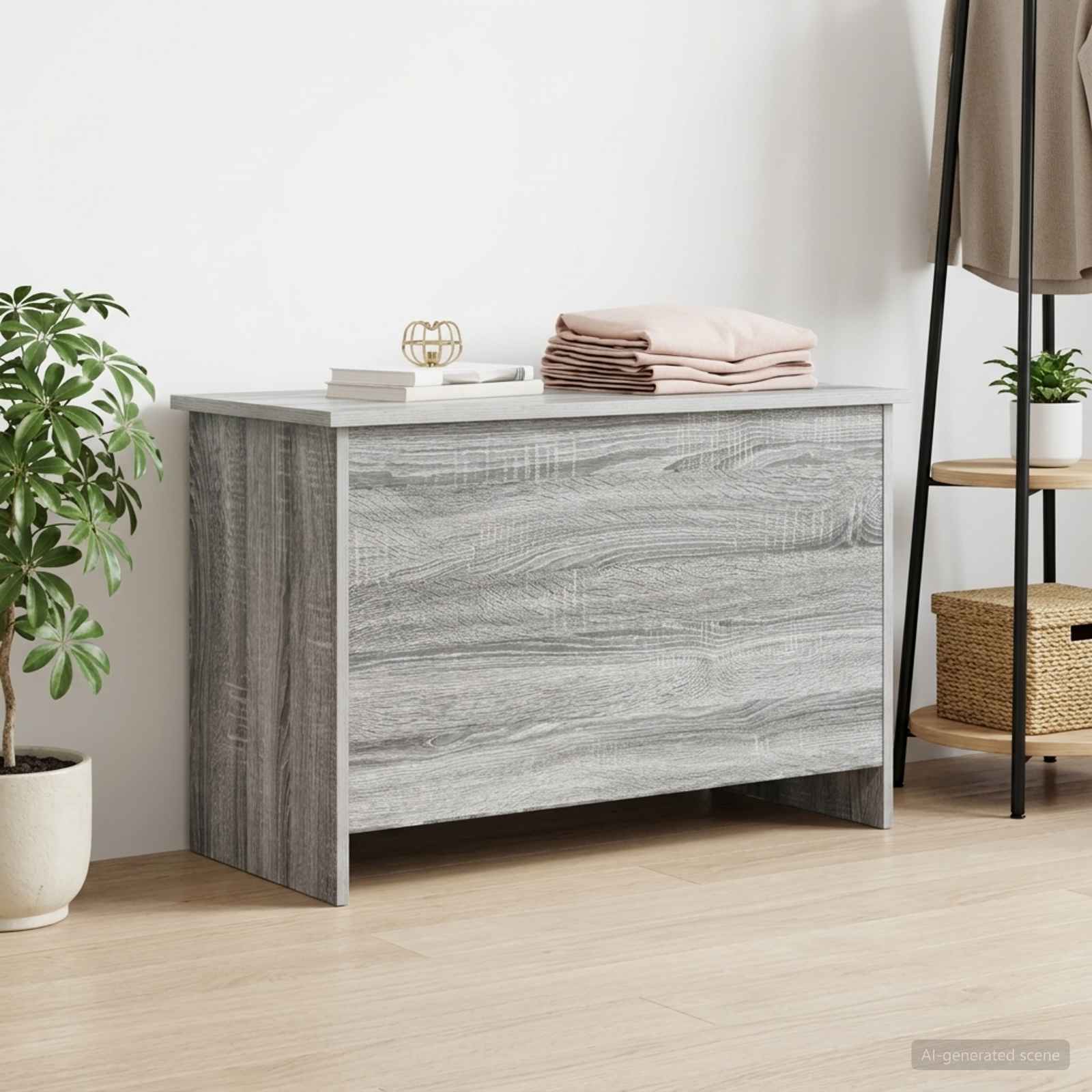 Opbergkist met opslag Grijs Sonoma 80 x 40 x 50 cm Bewerkt hout