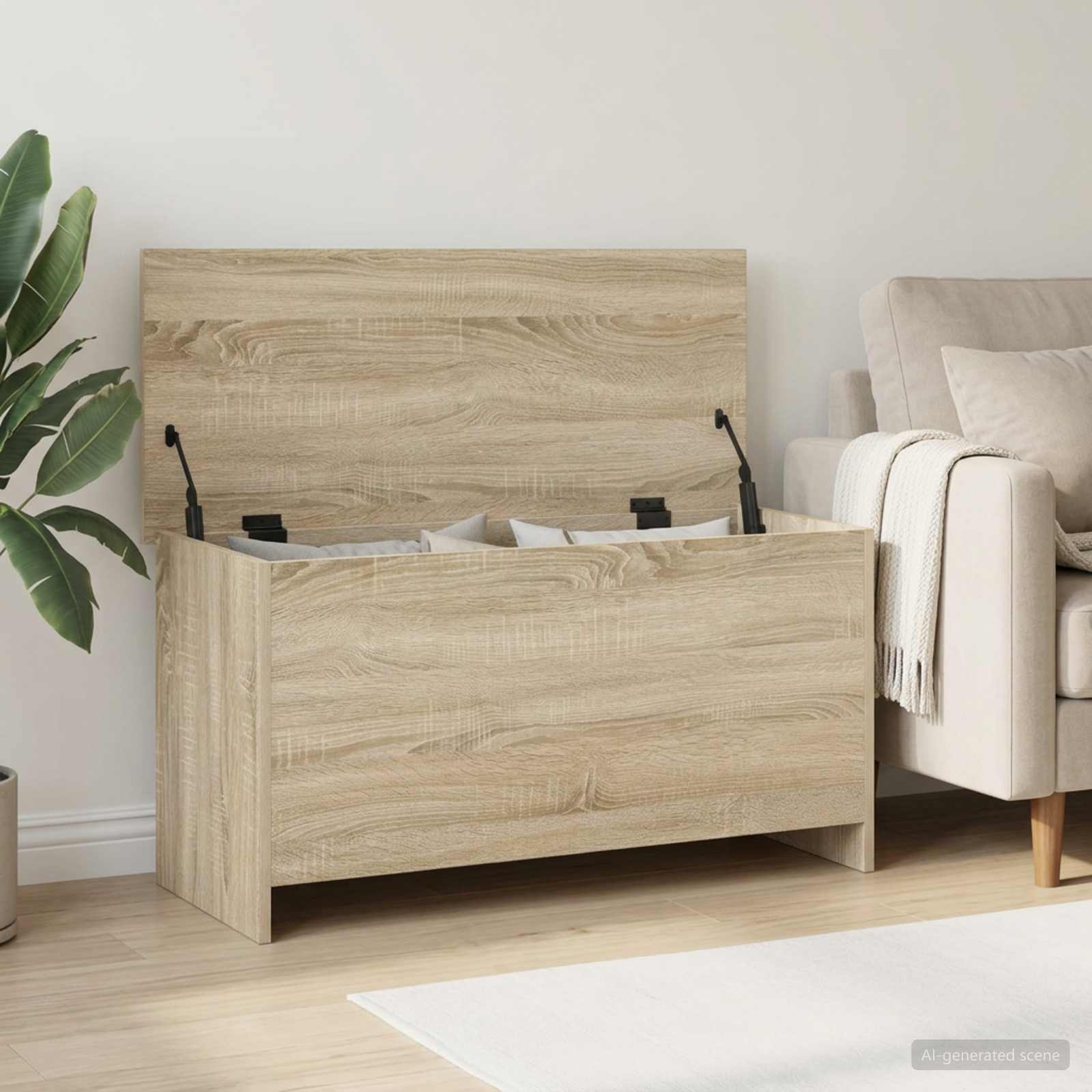 Opbergkist Sonoma Eiken 100 x 40 x 50 cm Bewerkt hout