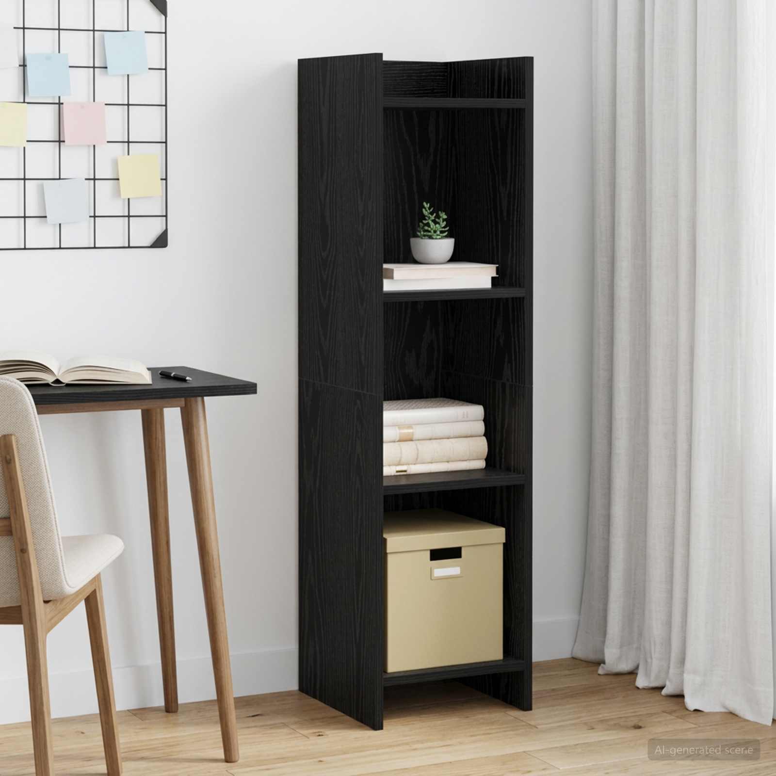 Boekenkast Zwart eiken 30 x 30 x 111 cm Bewerkt hout