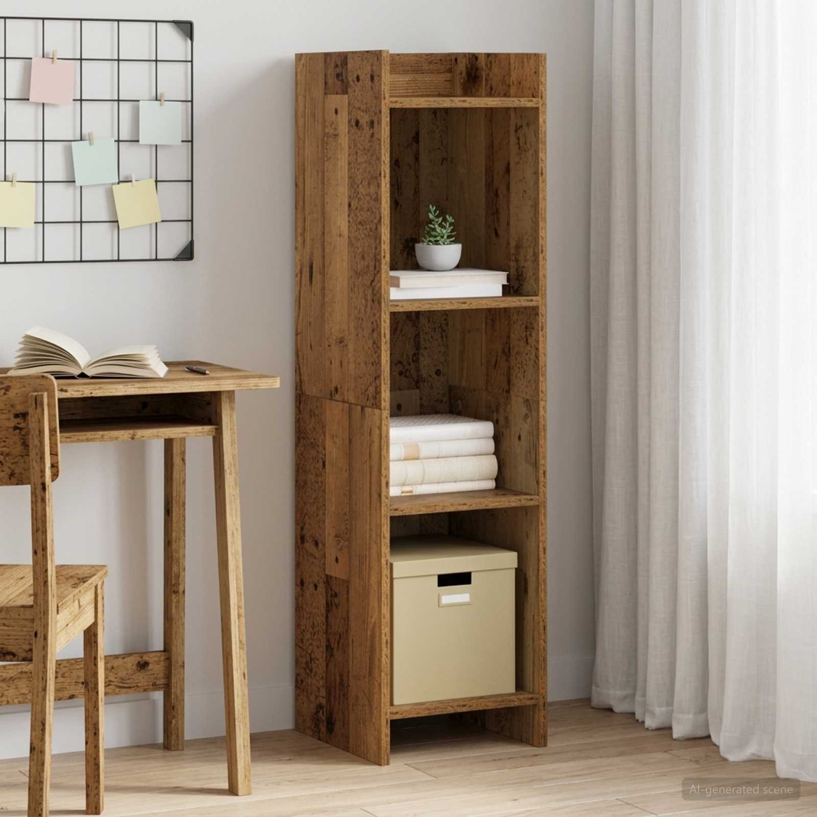 Boekenkast Oud hout 30 x 30 x 111 cm Bewerkt hout