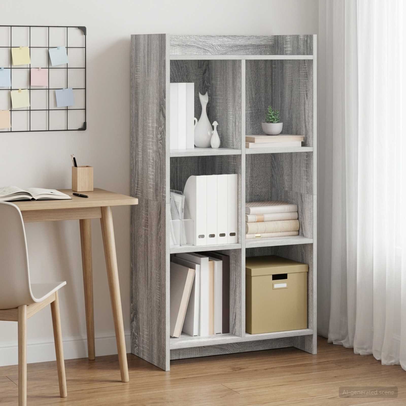 Boekenkast Grijs Sonoma 59 x 30 x 111 cm Bewerkt hout – afbeelding 1
