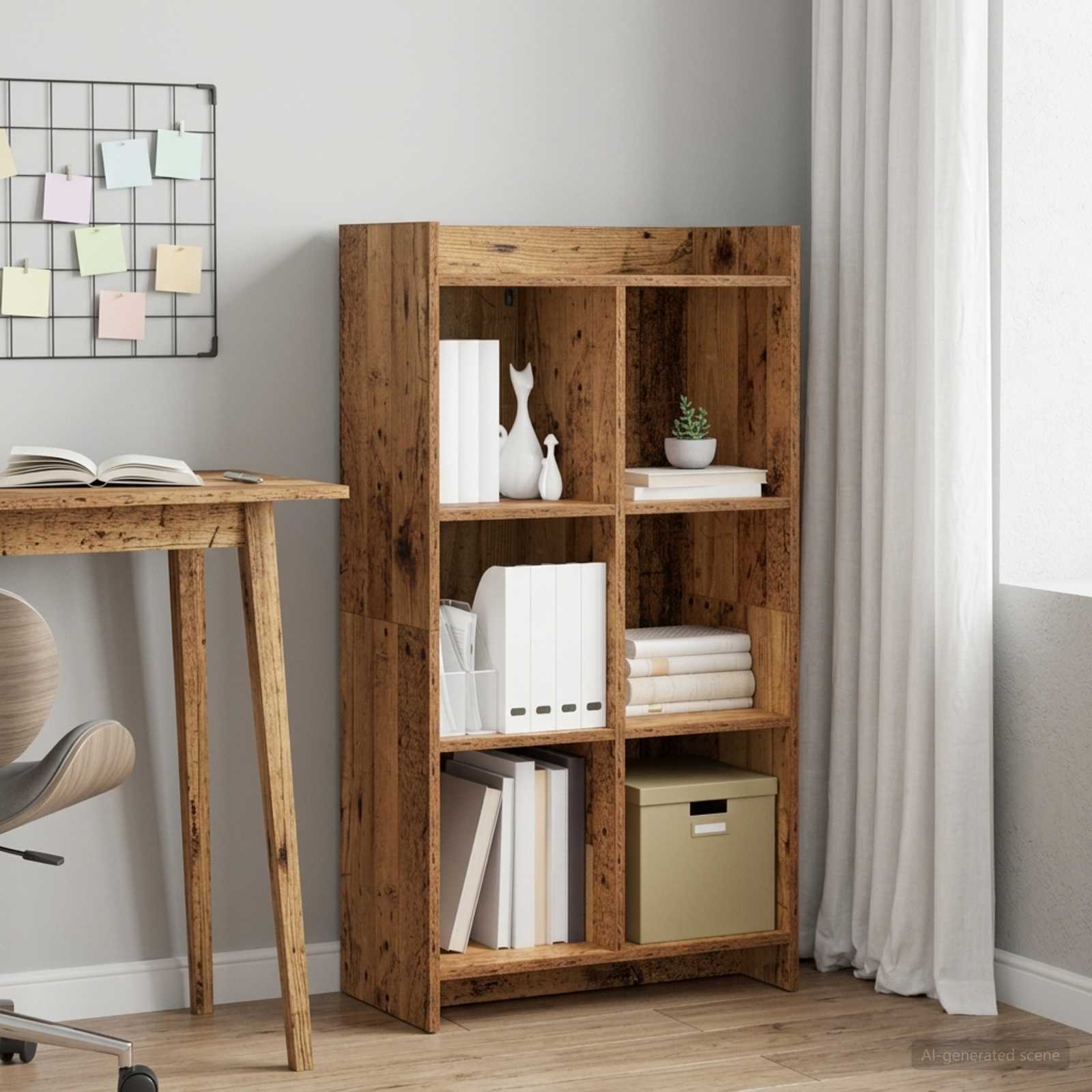 Boekenkast Oud hout 59 x 30 x 111 cm Bewerkt hout