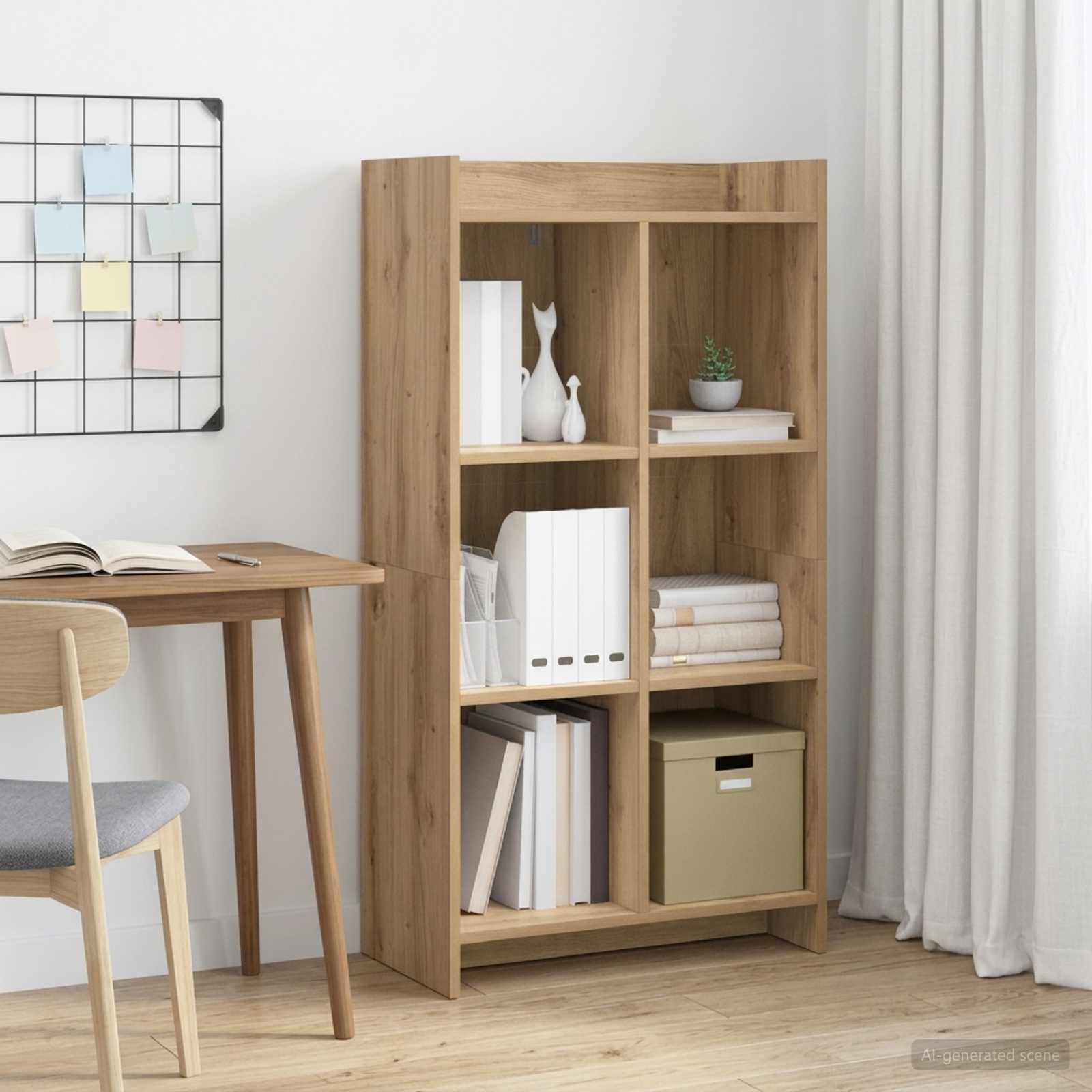 Boekenkast 6-laags 59 x 30 x 111 cm Bewerkt hout