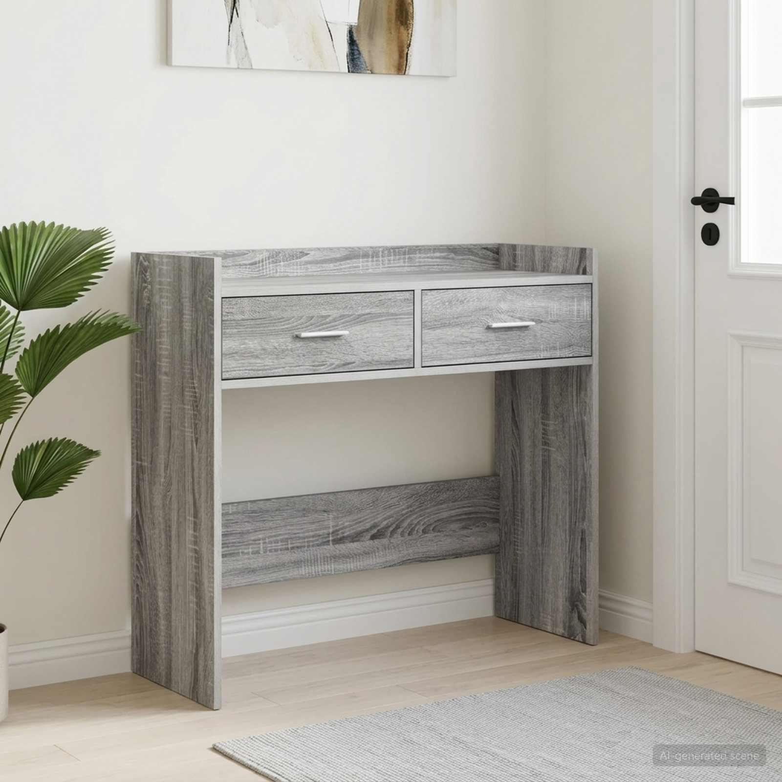 Wandtafel Grijs Sonoma 90 x 35 x 80 cm Bewerkt hout – afbeelding 1
